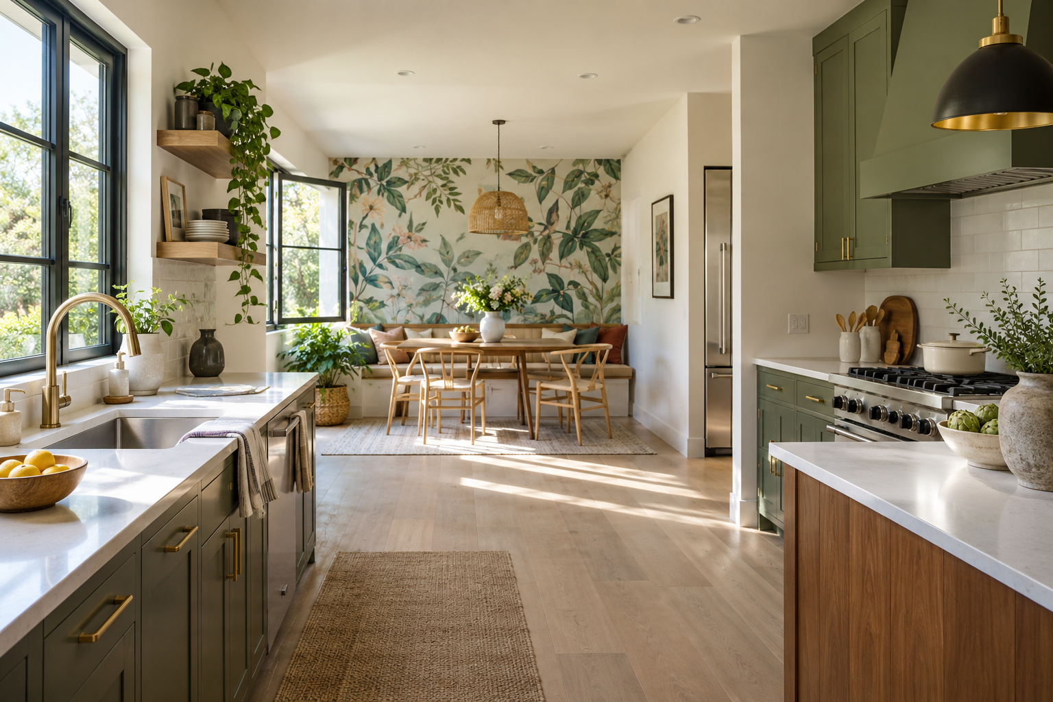 Can Wallpaper Murals Be Used in Bathrooms or Kitchens? — installed wallpaper mural in a bathroom