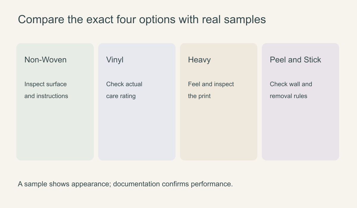 Illustrative mural swatches laid out for visual comparison; they are not labelled product specifications
