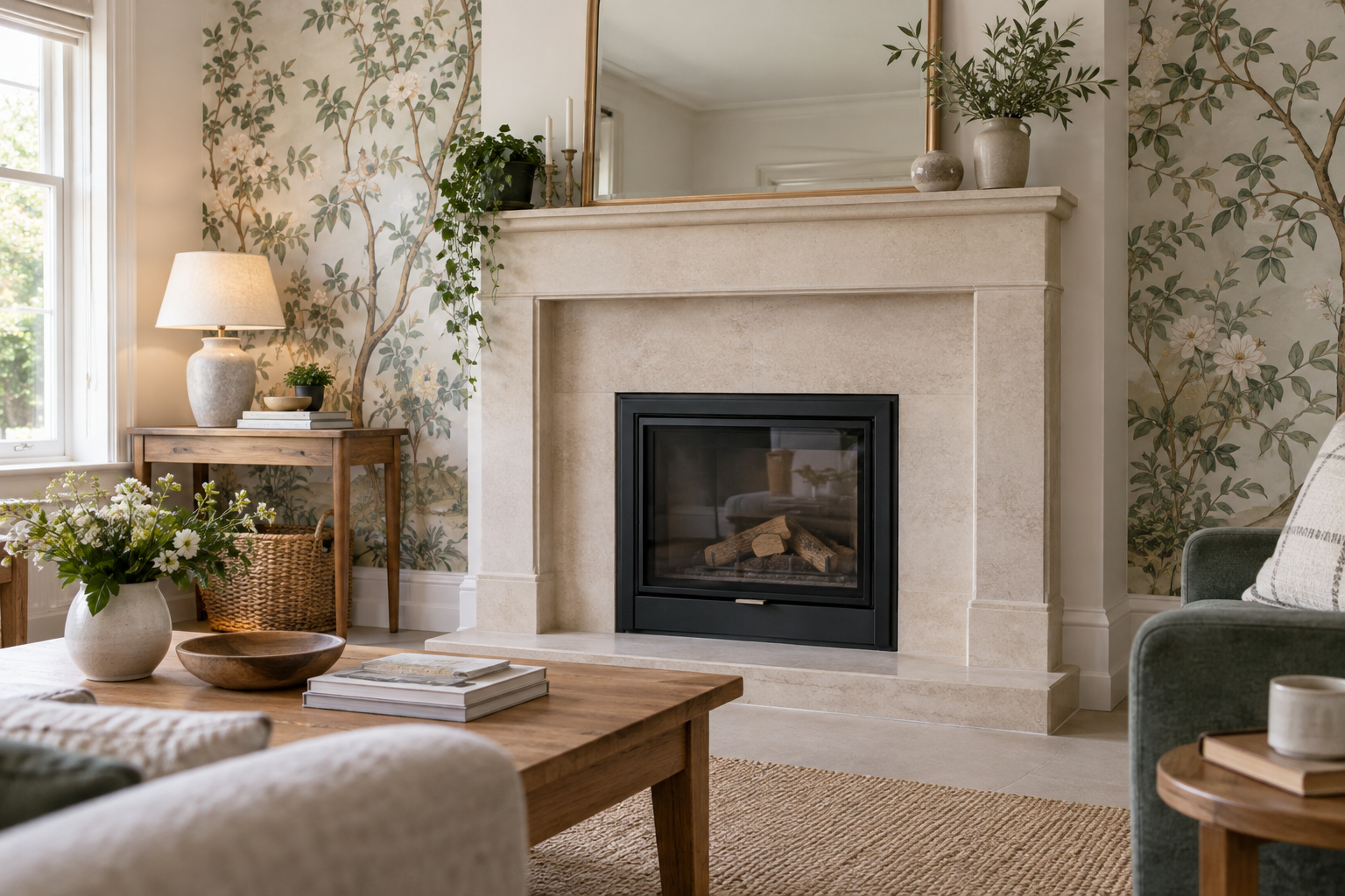 Can Mural Wallpaper Be Used Behind a Fireplace? — wallpaper mural design preview