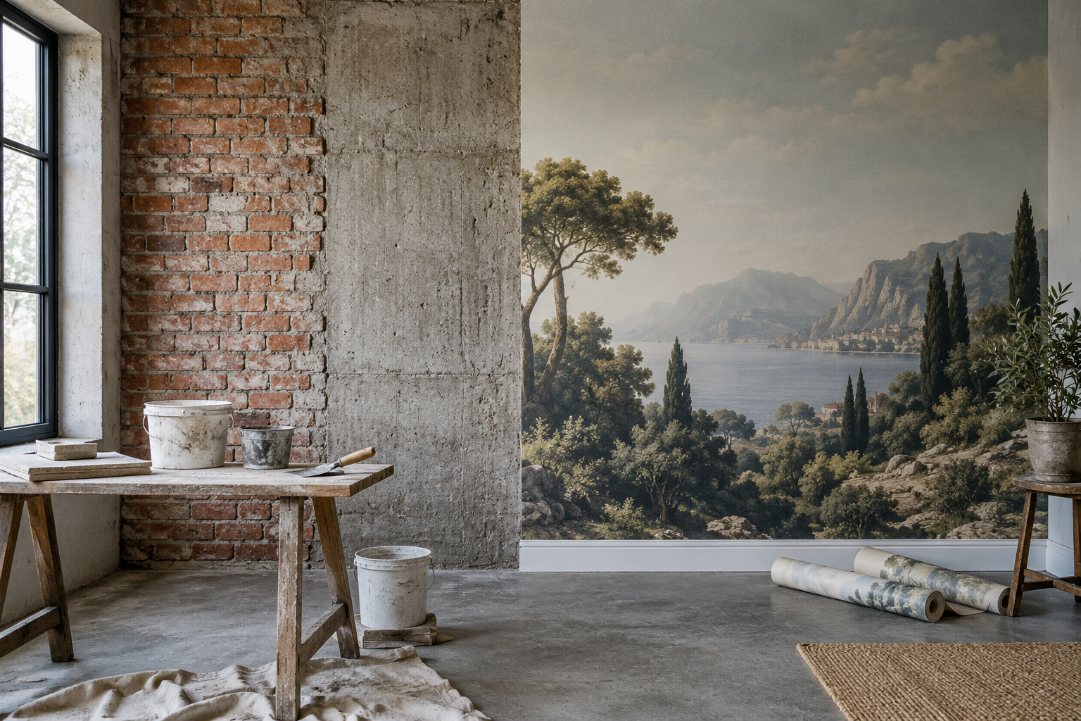 Can Mural Wallpaper Go on Brick or Concrete? — wallpaper mural design preview