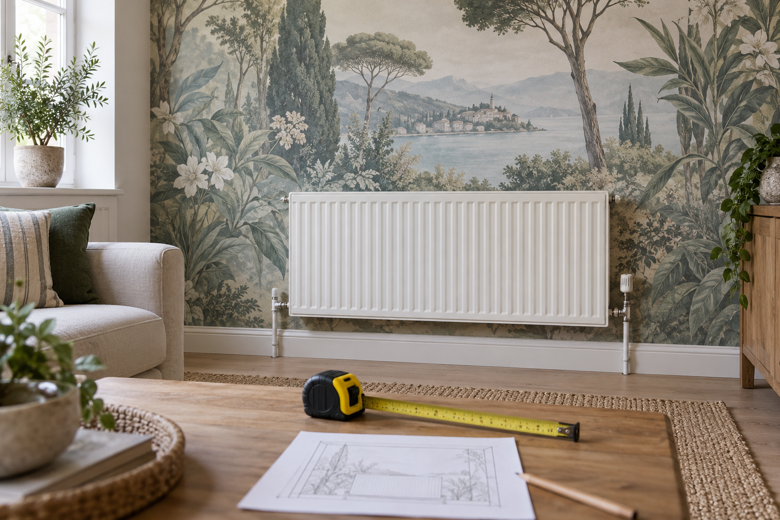 How to Plan Mural Wallpaper Around a Radiator — wallpaper mural design preview