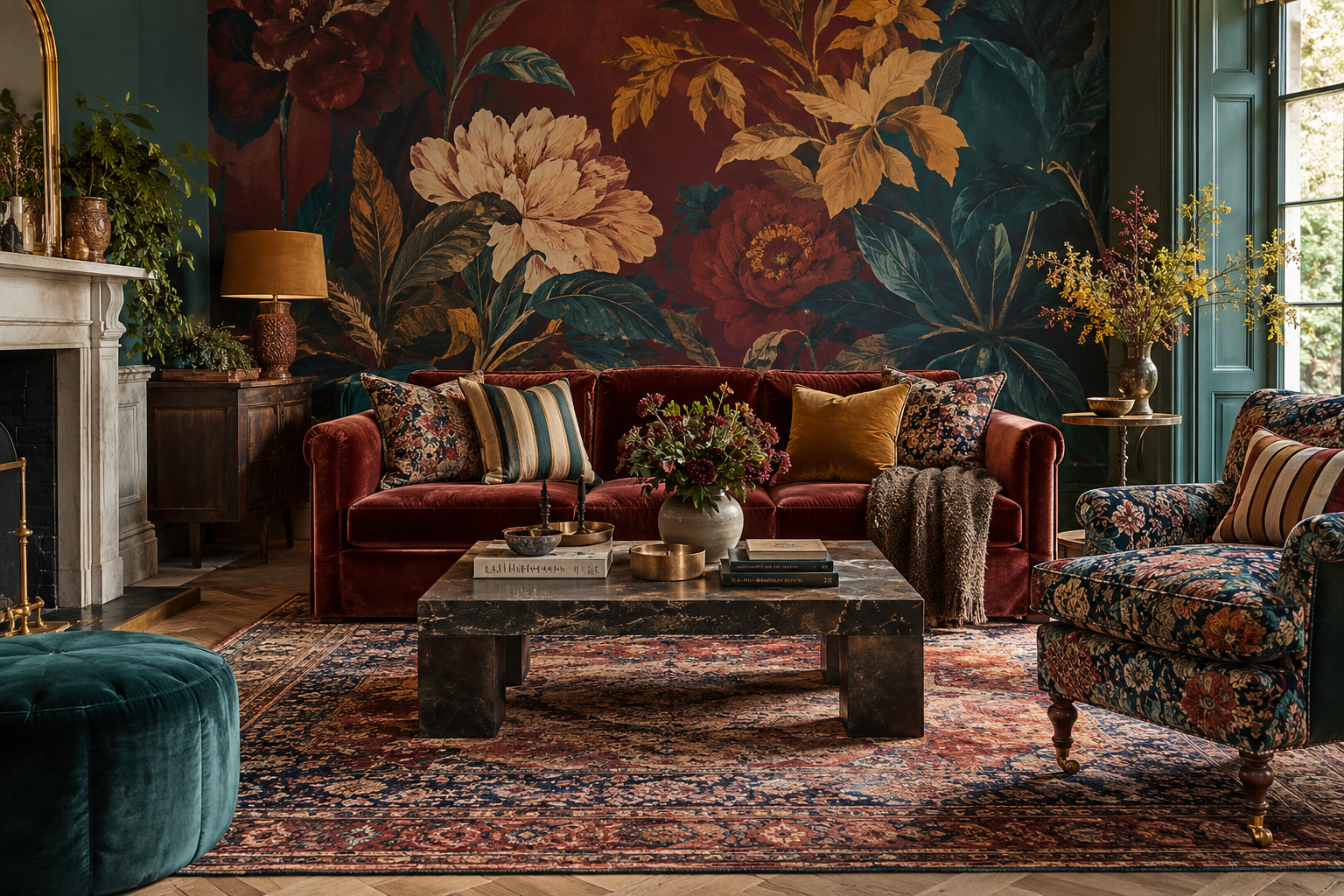 How to Use Mural Wallpaper in a Maximalist Room — wallpaper mural design preview