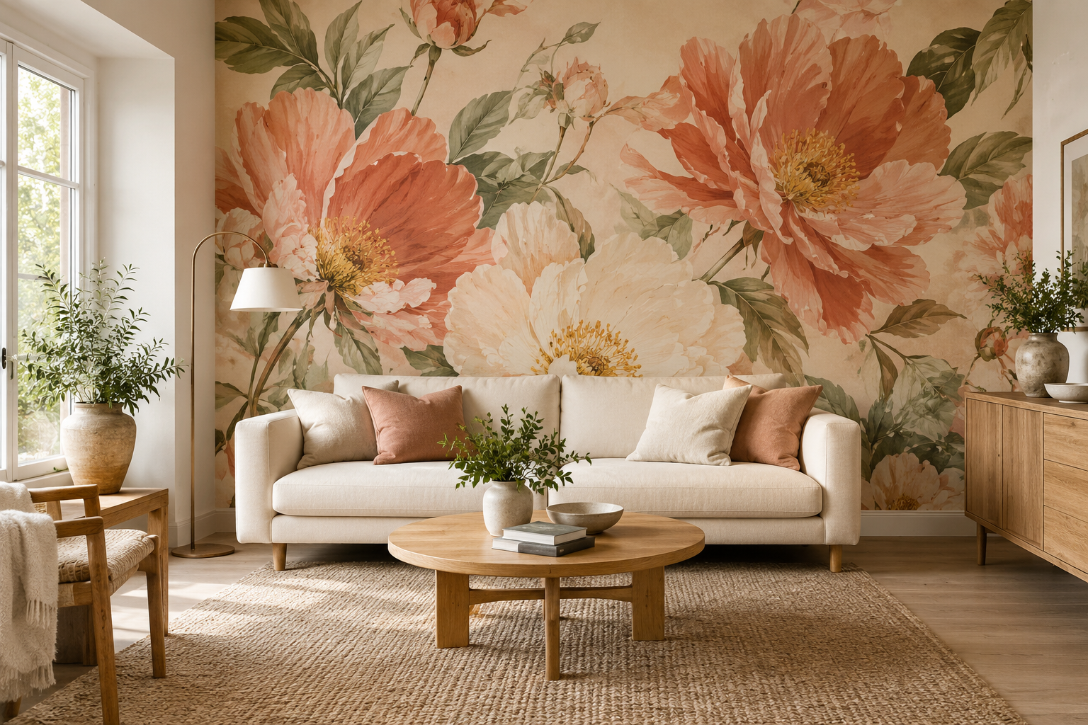 How Floral Mural Wallpapers Change a Room — wallpaper mural design preview