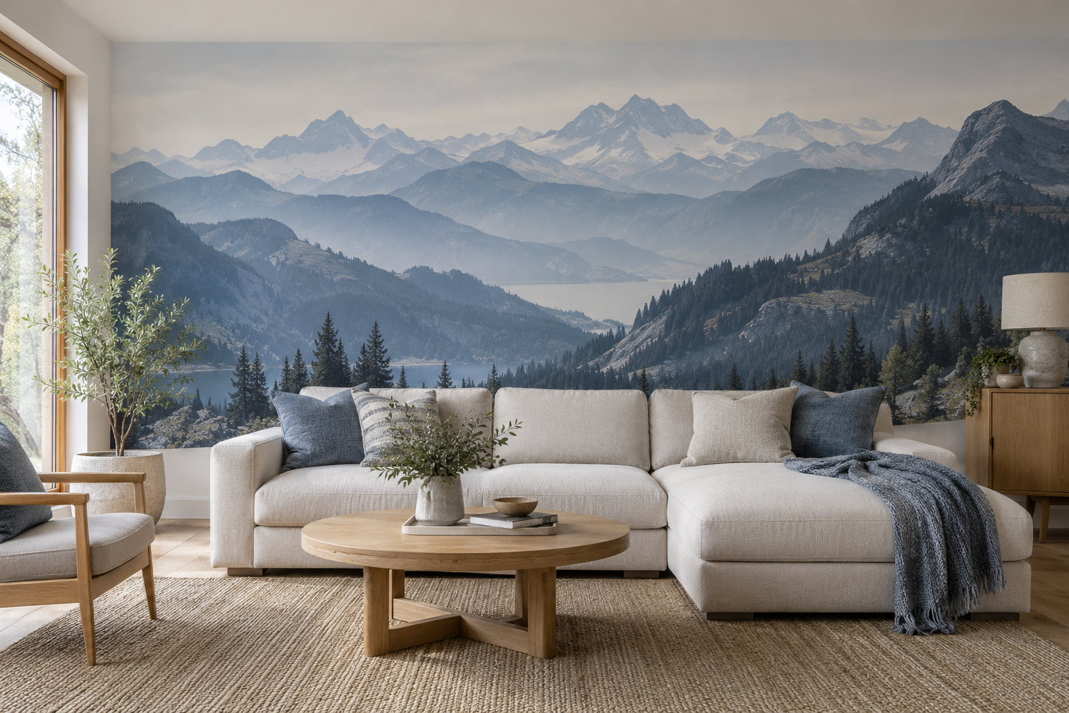 What Makes Mountain Mural Wallpaper Work Indoors? — wallpaper mural design preview