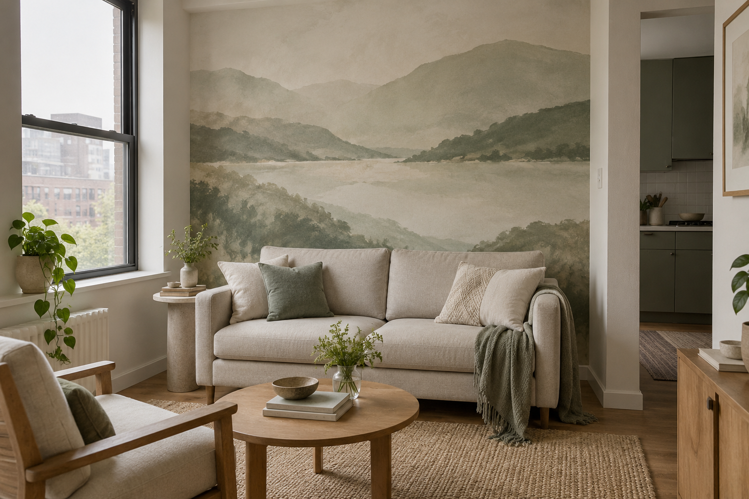 What Mural Wallpaper Works in an Apartment Living Room?