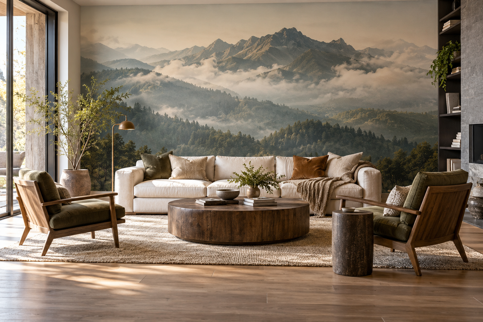 How to Arrange Furniture with Mural Wallpaper — wallpaper mural design preview