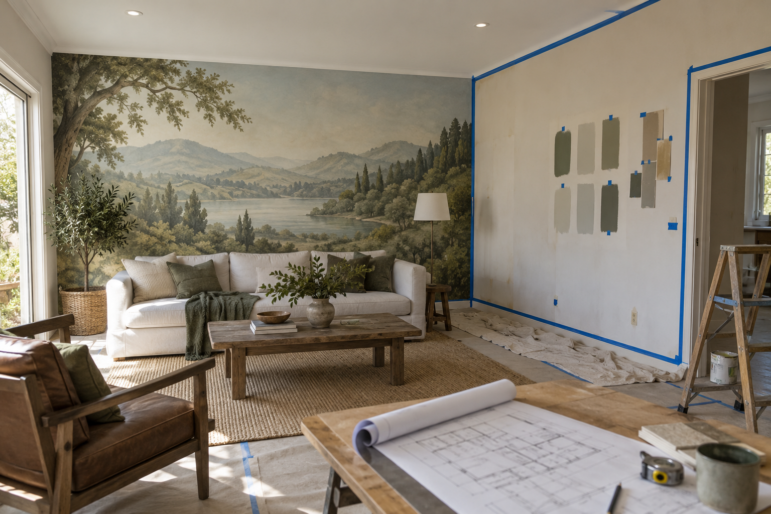 How to Plan Mural Wallpaper Around a Future Renovation