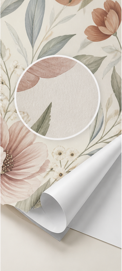 Peel and Stick wallpaper with magnified surface texture