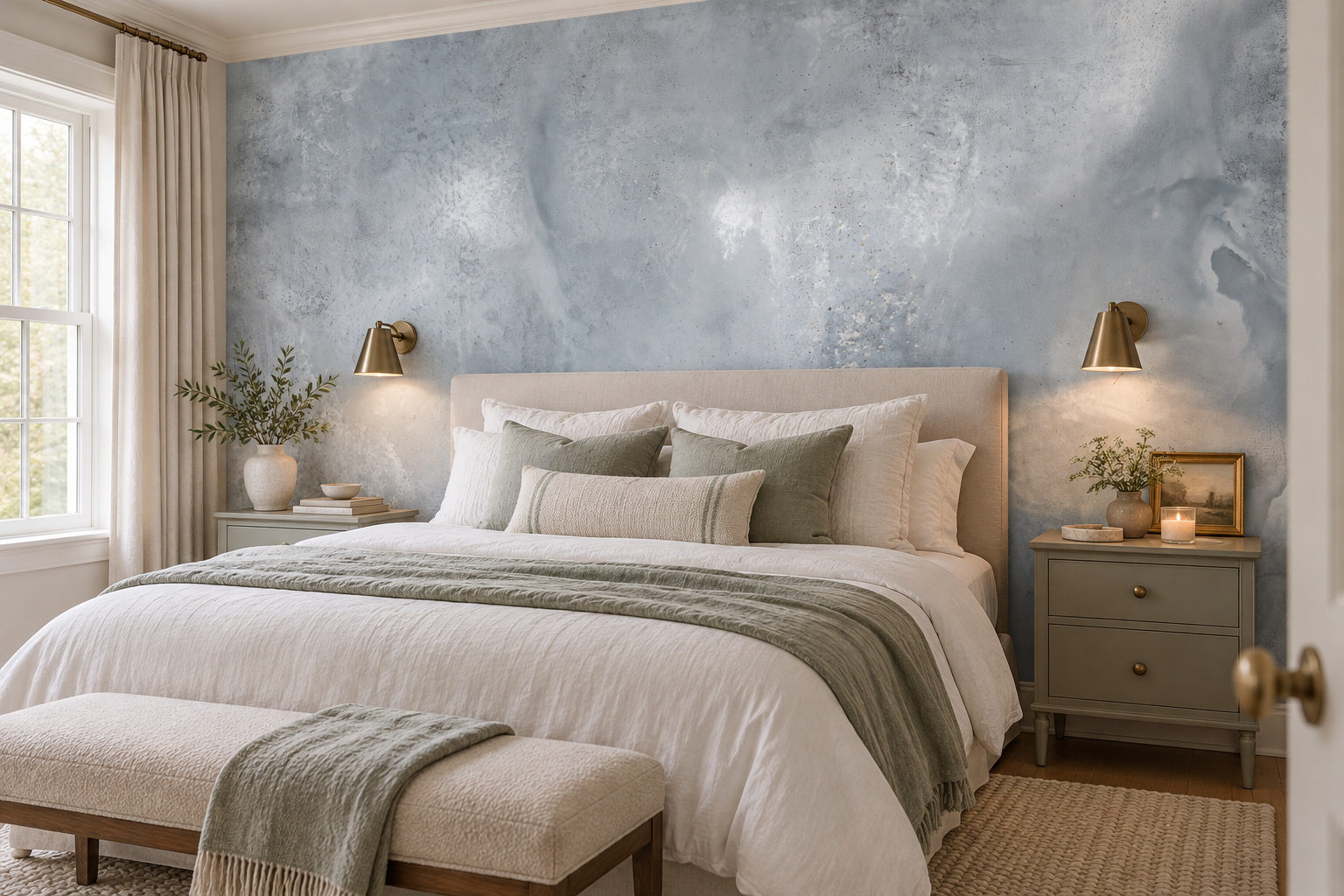 Grey Concrete Decorative Wallpaper Mural Bedroom-wallpaper-murals, Peel-and-stick Finish