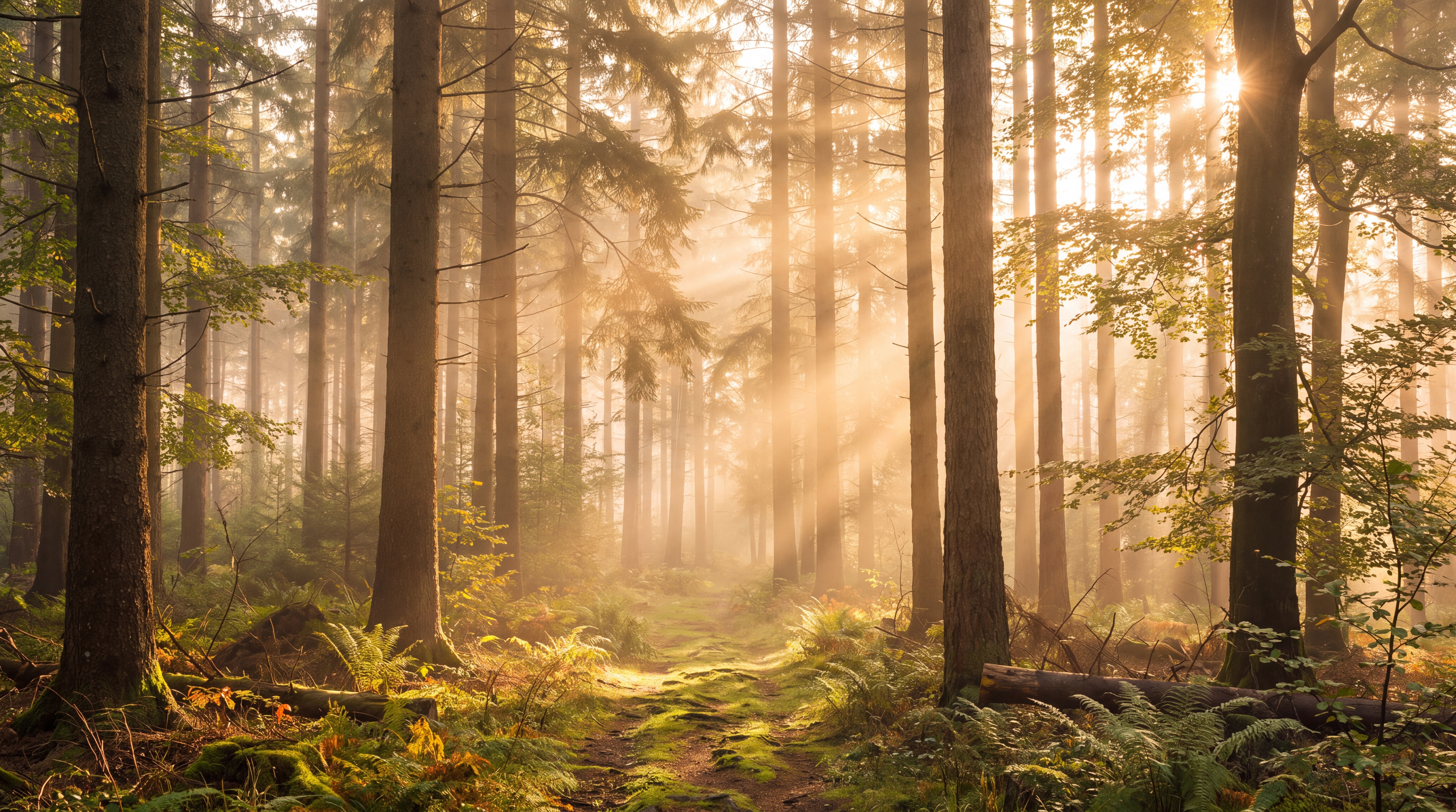 Gold Forest Scenic Wallpaper Mural, Peel-and-stick Finish