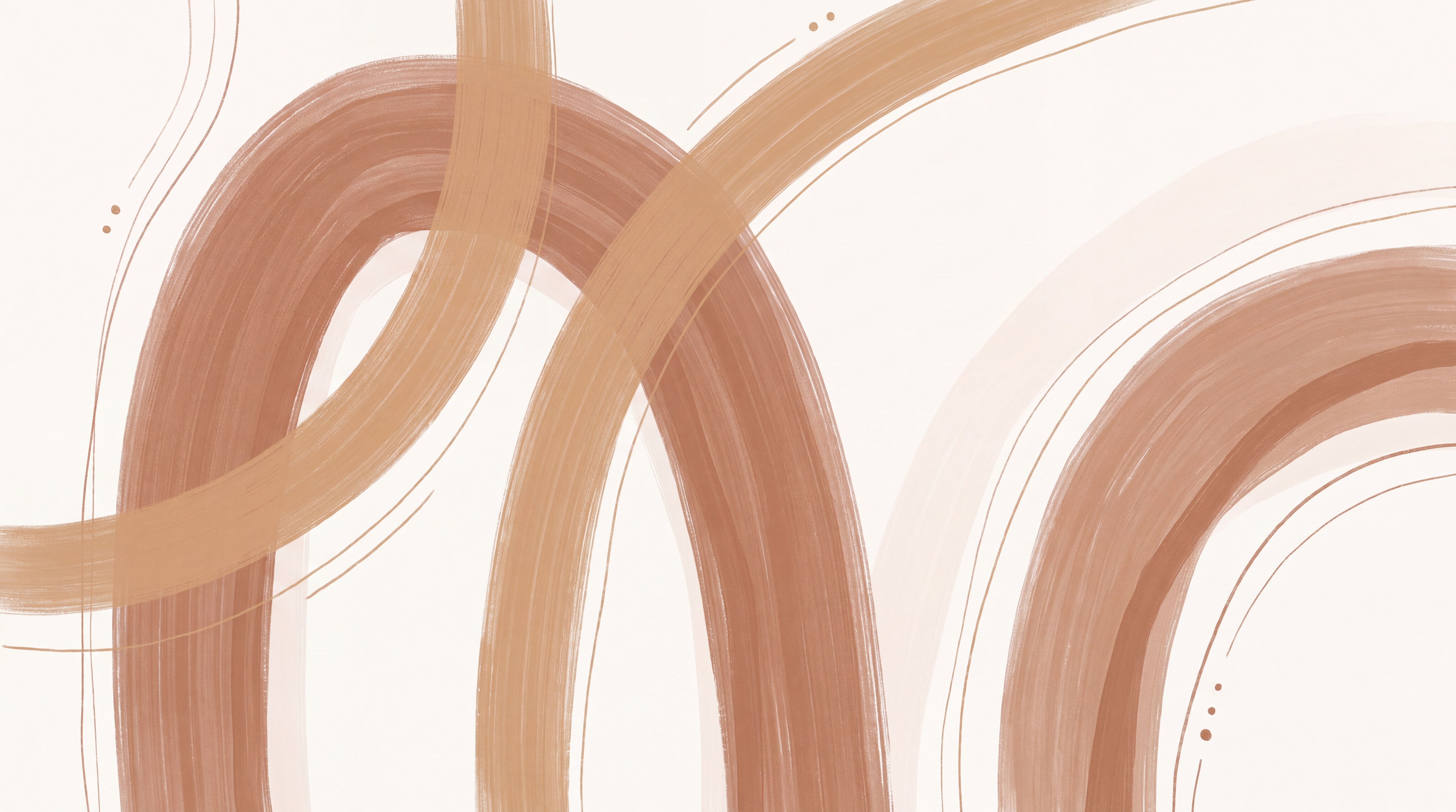 Full clay and beige abstract mural design with broad painted arches