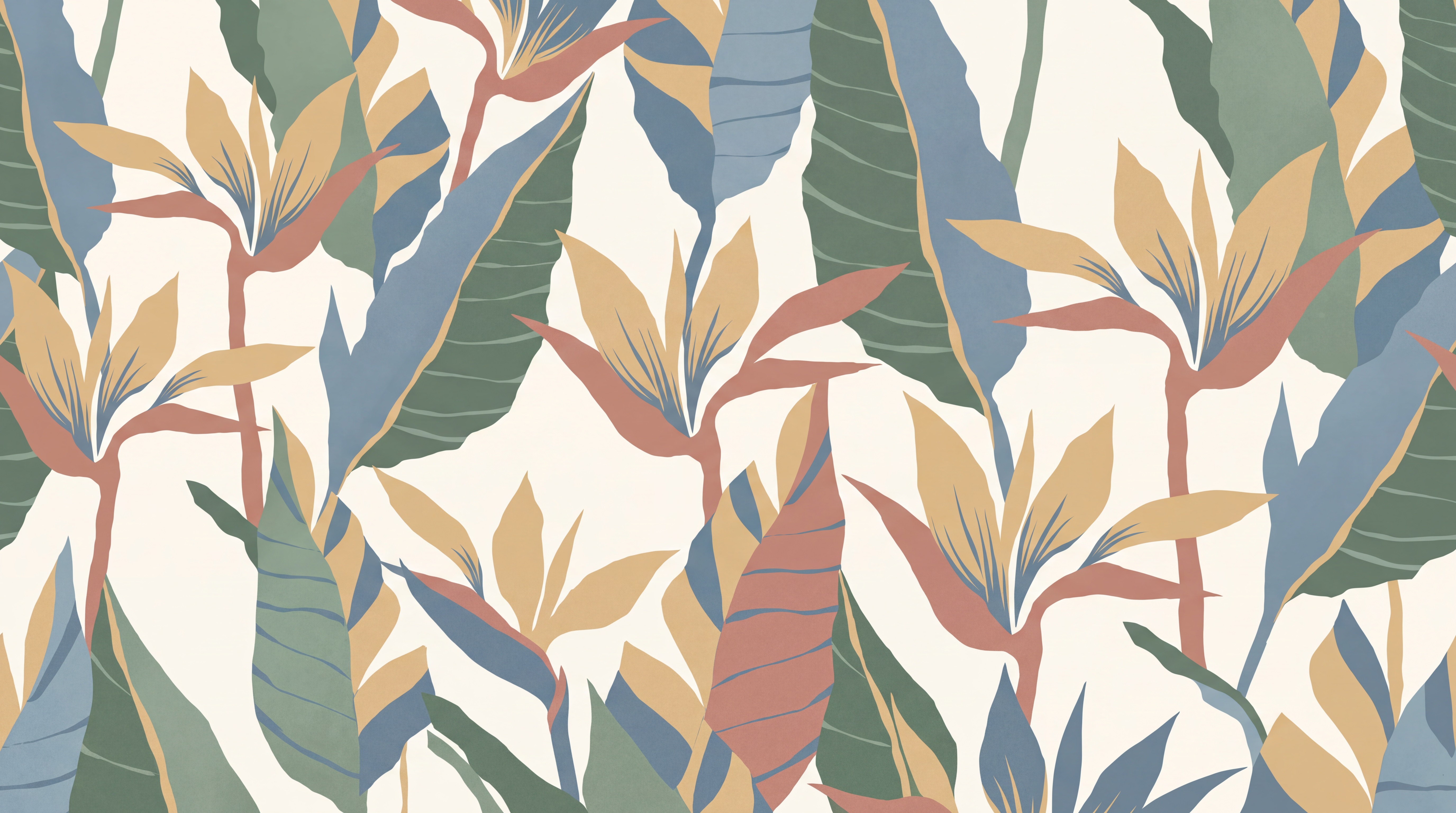 Clay Leaf Botanical Wallpaper Mural, Peel-and-stick Finish