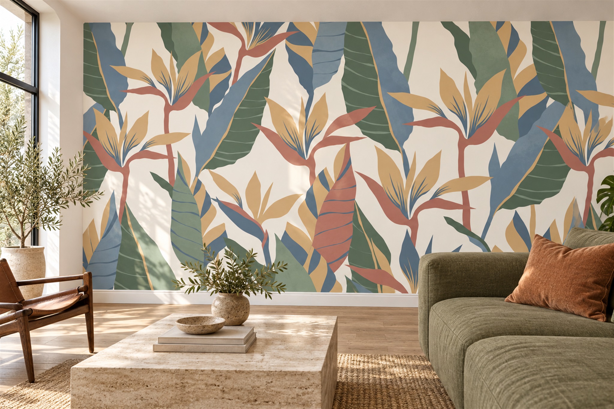 How to Coordinate Mural Wallpaper with Existing Decor — wallpaper mural design preview, peel-and-stick finish
