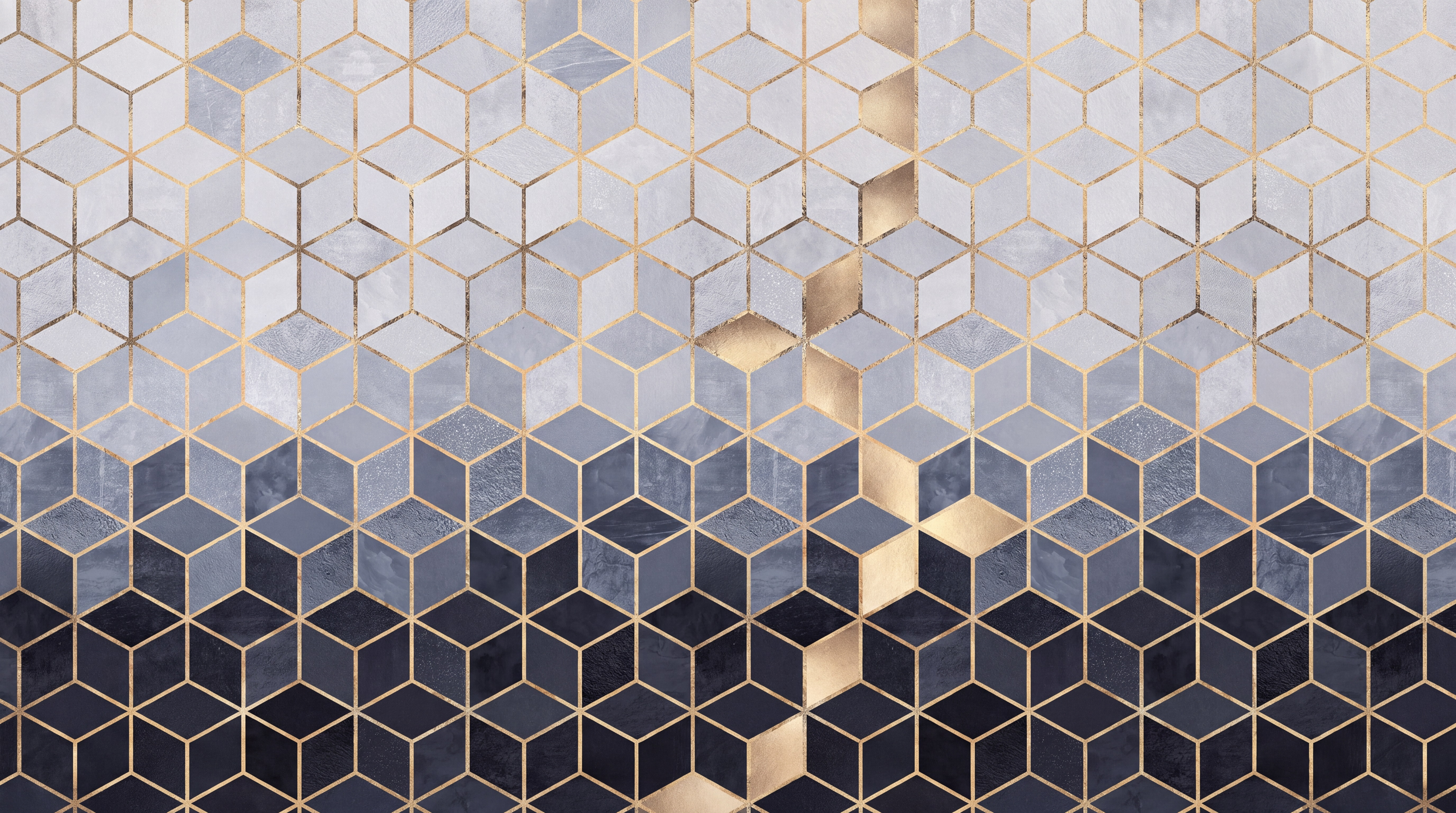 Navy Pattern Decorative Layered Wallpaper Mural Accent-wall-wallpaper-murals, Peel-and-stick Finish