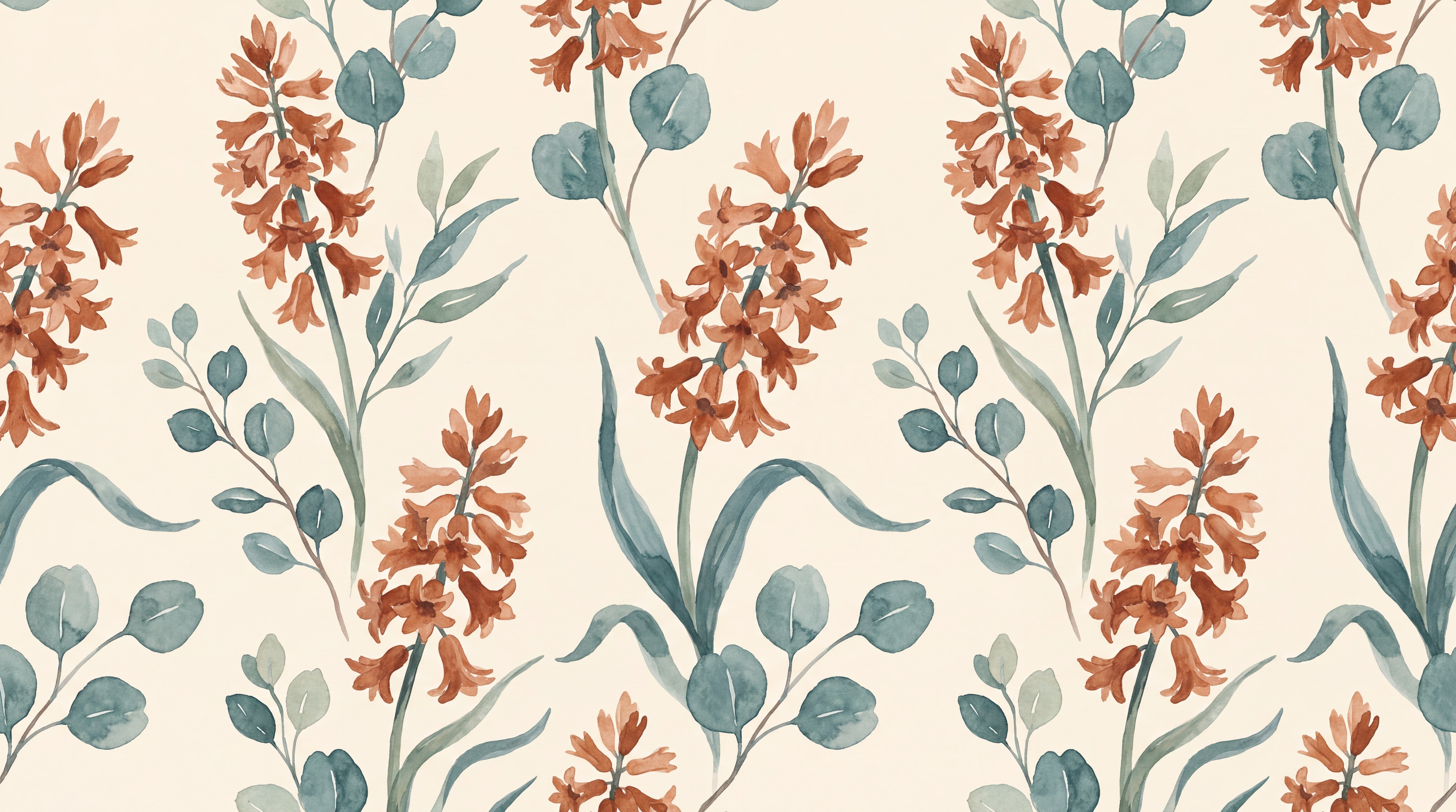 Clay Floral Botanical Wallpaper Mural Bedroom-wallpaper-murals, Peel-and-stick Finish