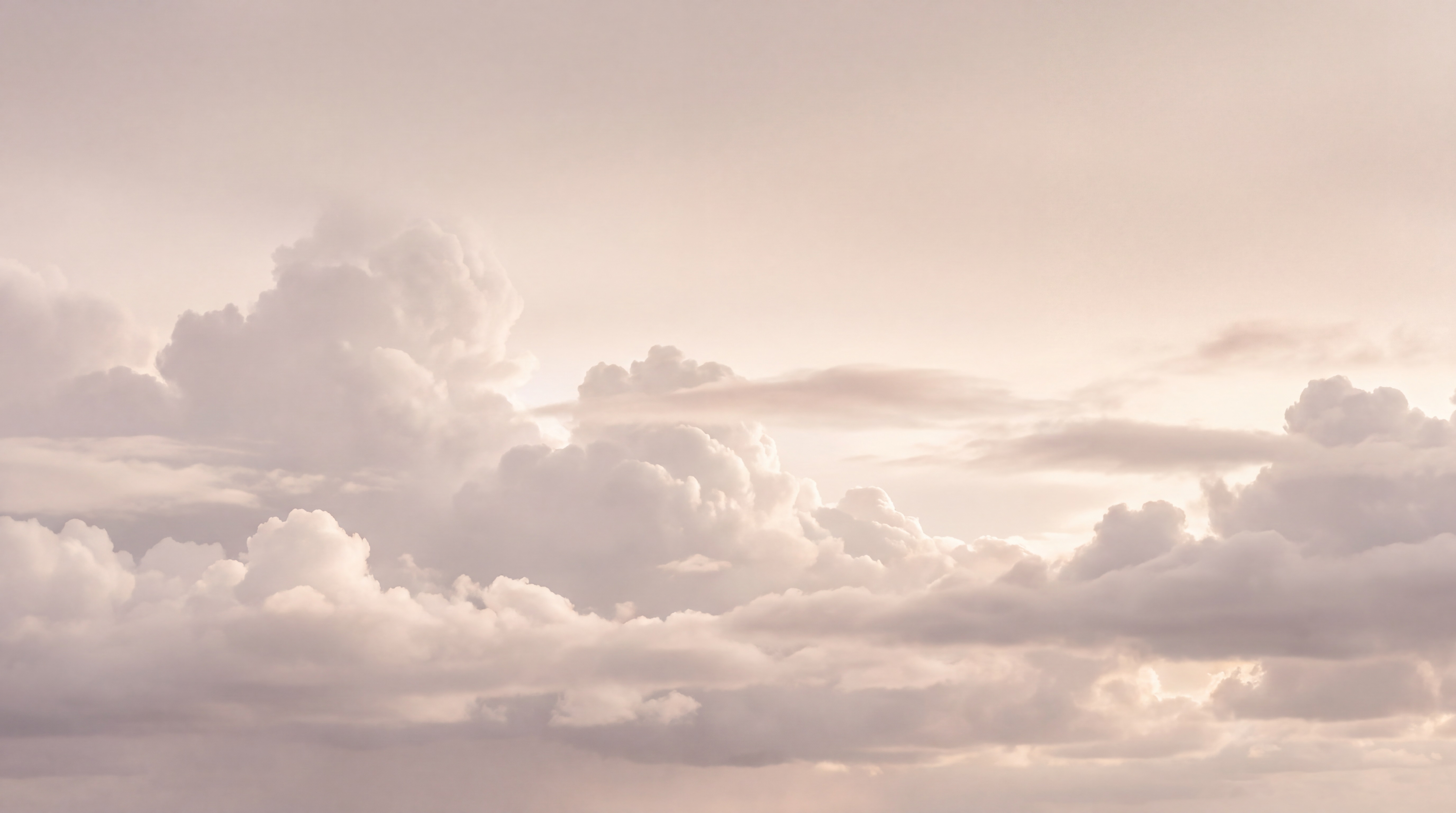 Blush Clouds Artful Wallpaper Mural Accent-wall-wallpaper-murals, Peel-and-stick Finish