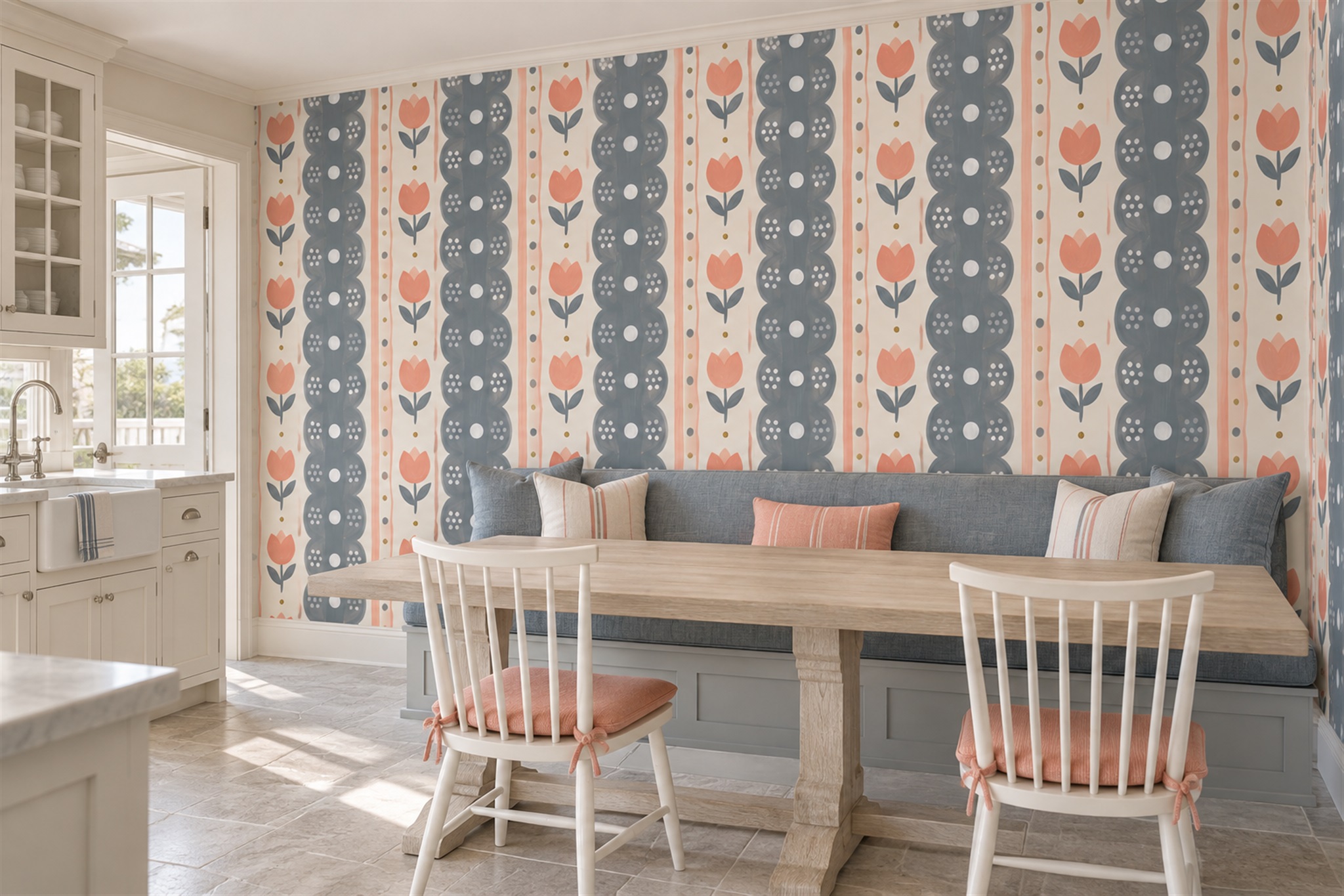 Can You Use Mural Wallpaper with Patterned Furniture? — wallpaper mural design preview, peel-and-stick finish