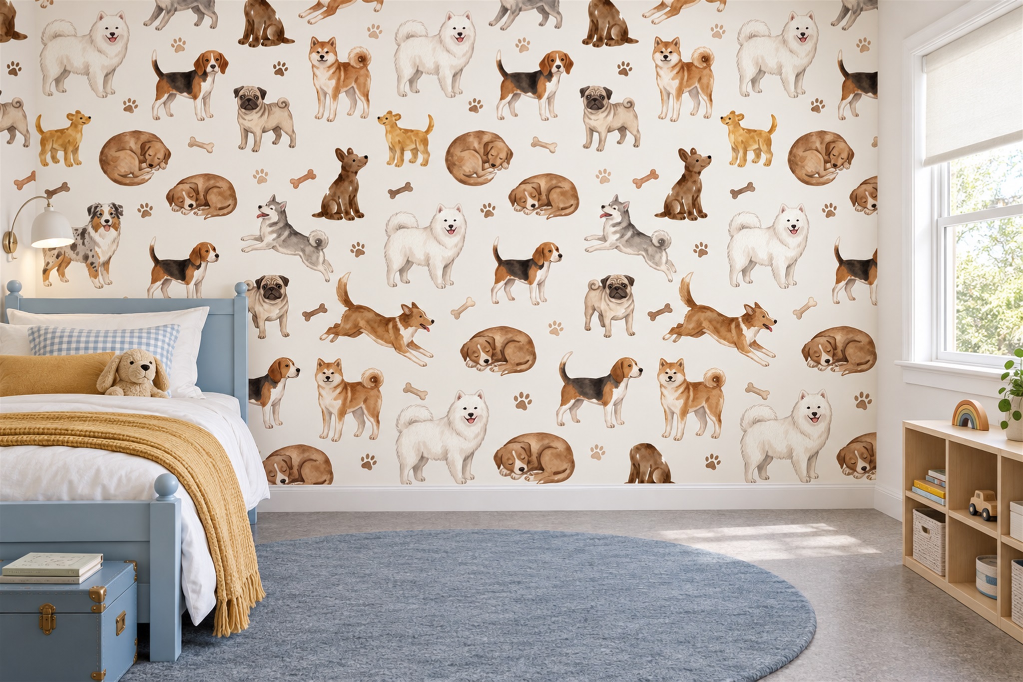 Tan Pattern Decorative Wallpaper Mural Kids-room-wallpaper-murals, Peel-and-stick Finish