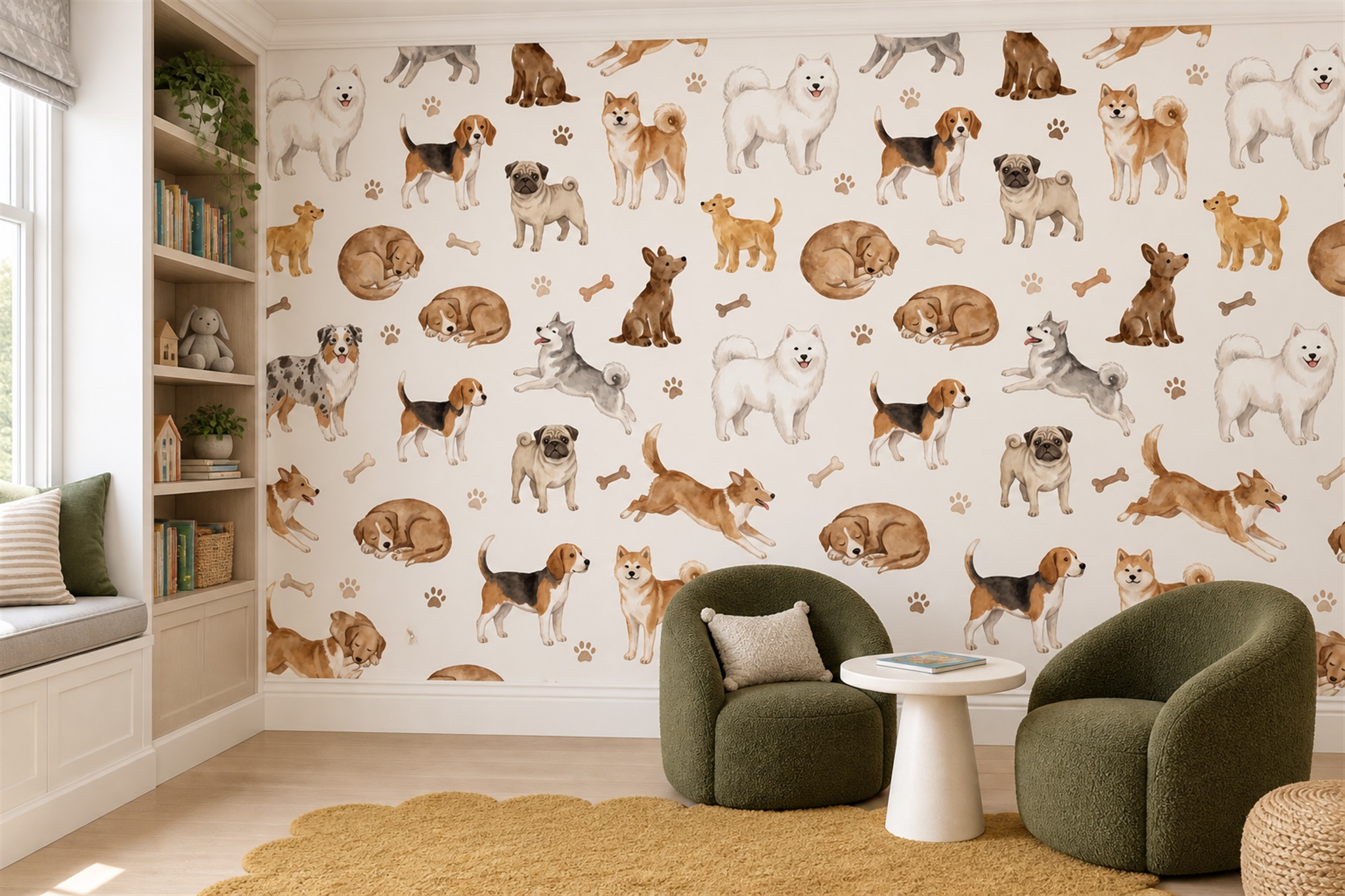 Tan Pattern Decorative Wallpaper Mural Entryway-wallpaper-murals, Peel-and-stick Finish