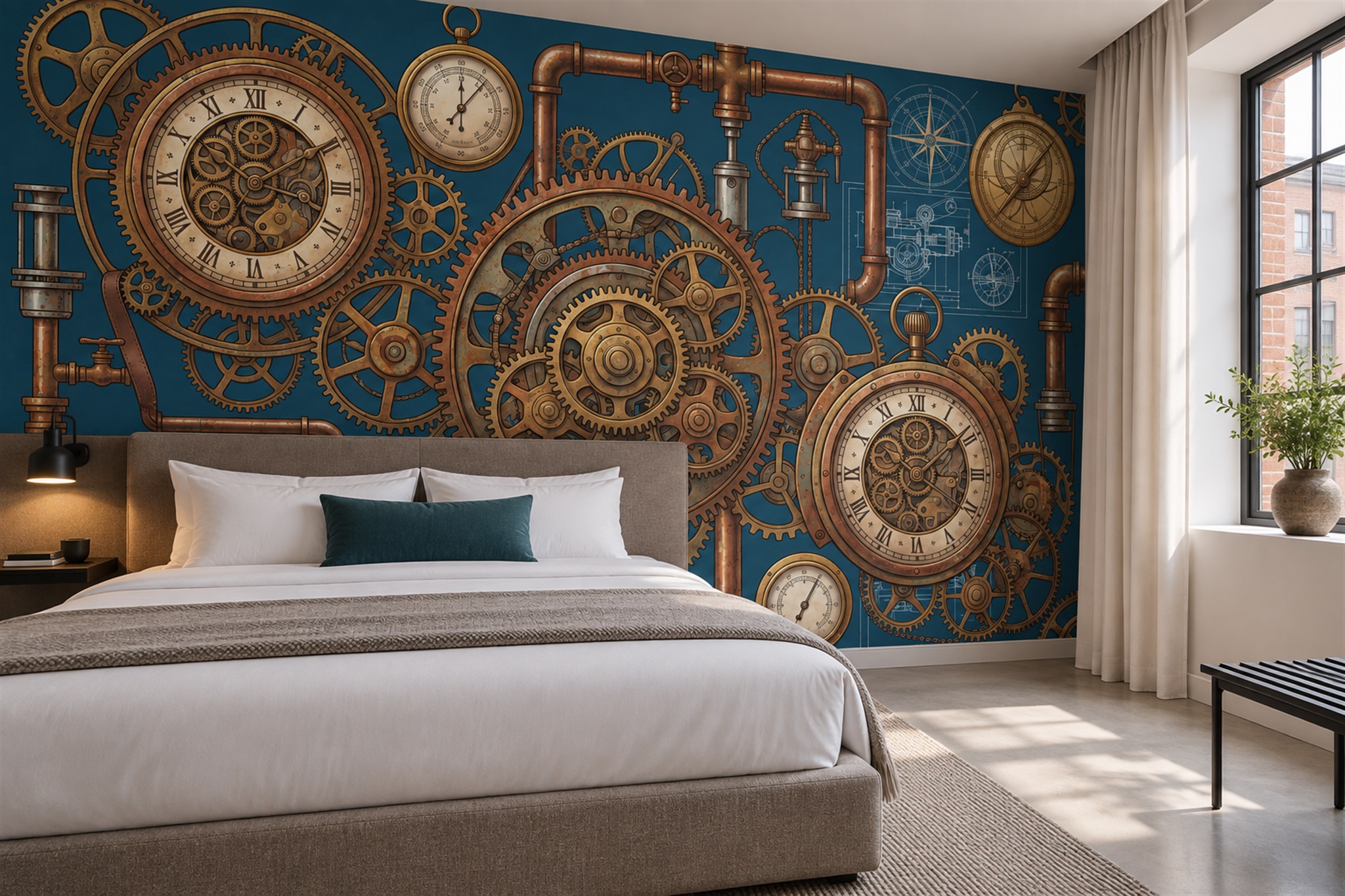 Gold Pattern Decorative Wallpaper Mural Accent-wall-wallpaper-murals, Peel-and-stick Finish