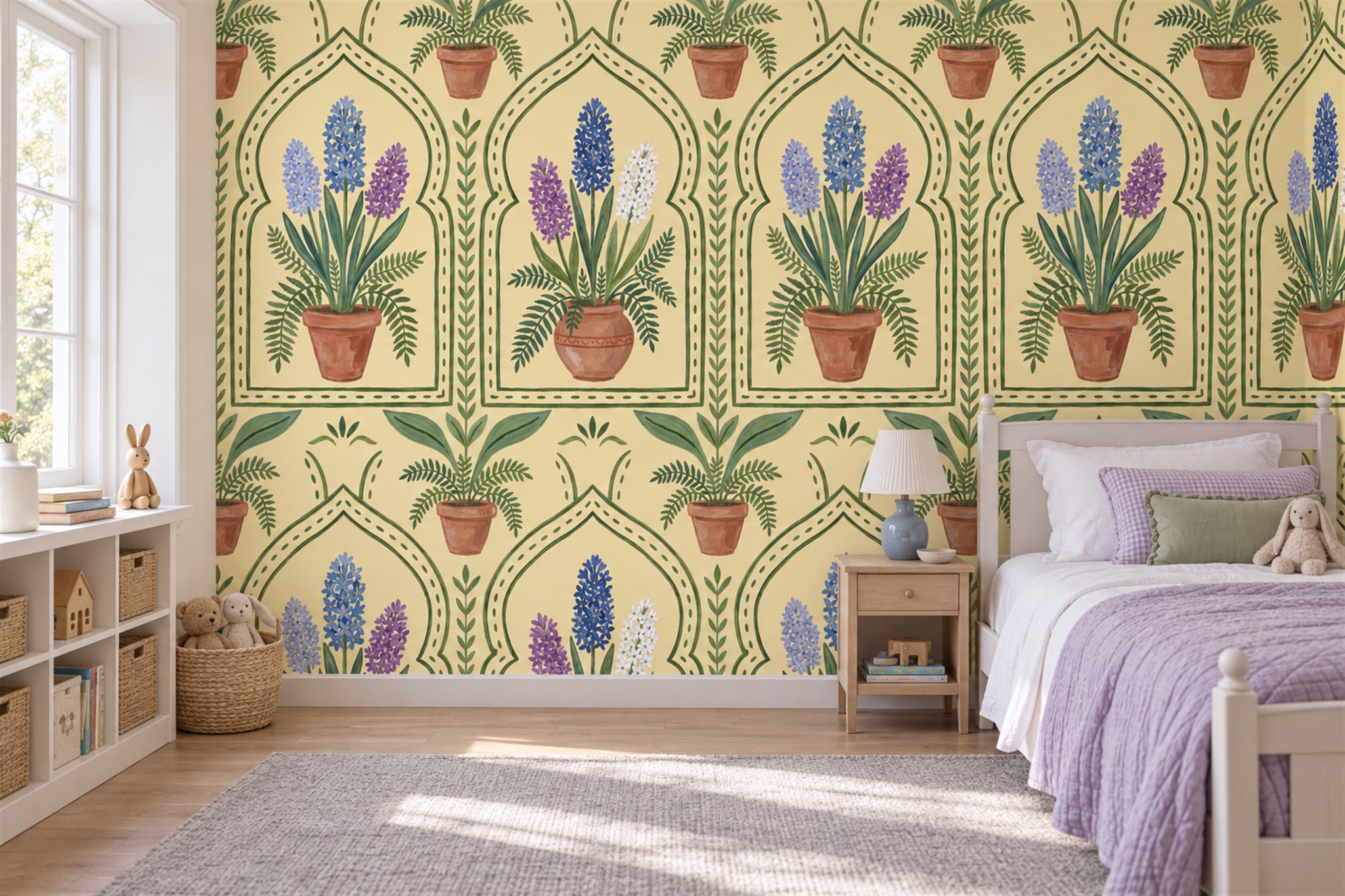 Neutral Pattern Decorative Wallpaper Mural Nursery-wallpaper-murals, Peel-and-stick Finish