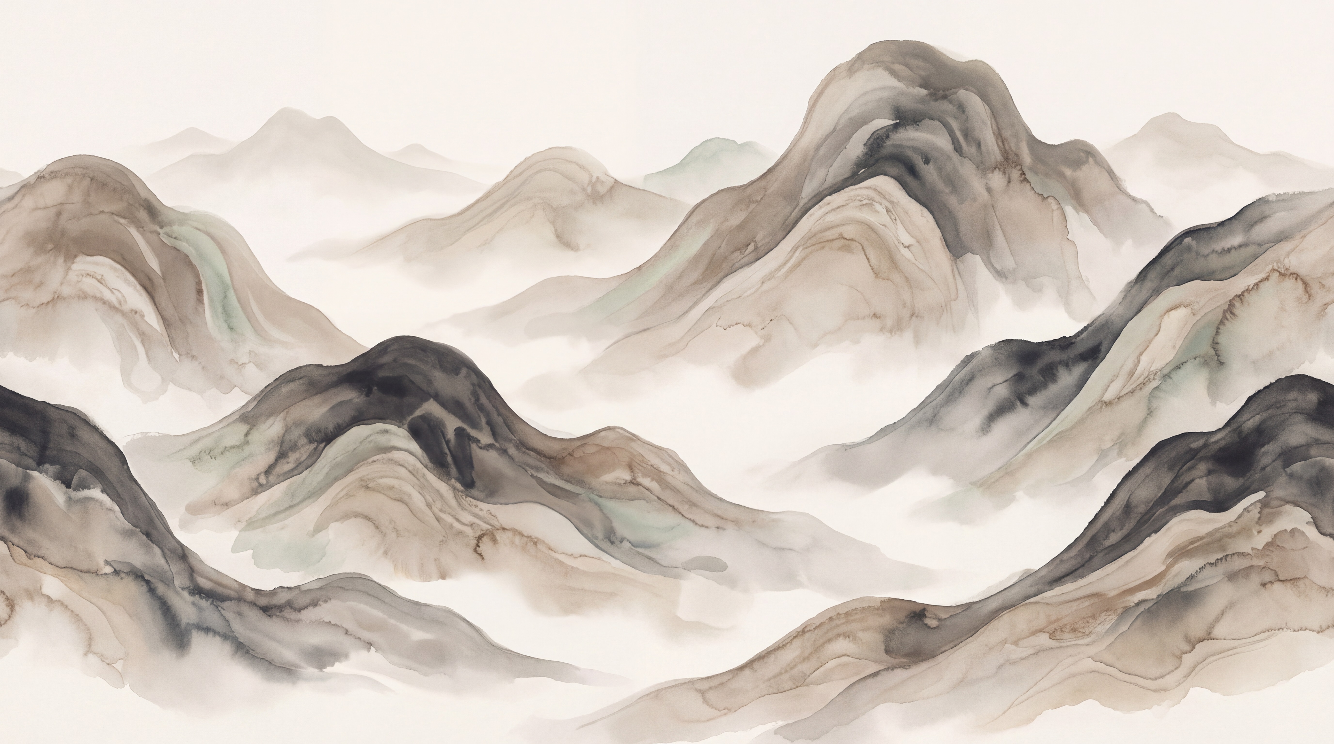 Taupe Hills Scenic Wallpaper Mural, Peel-and-stick Finish