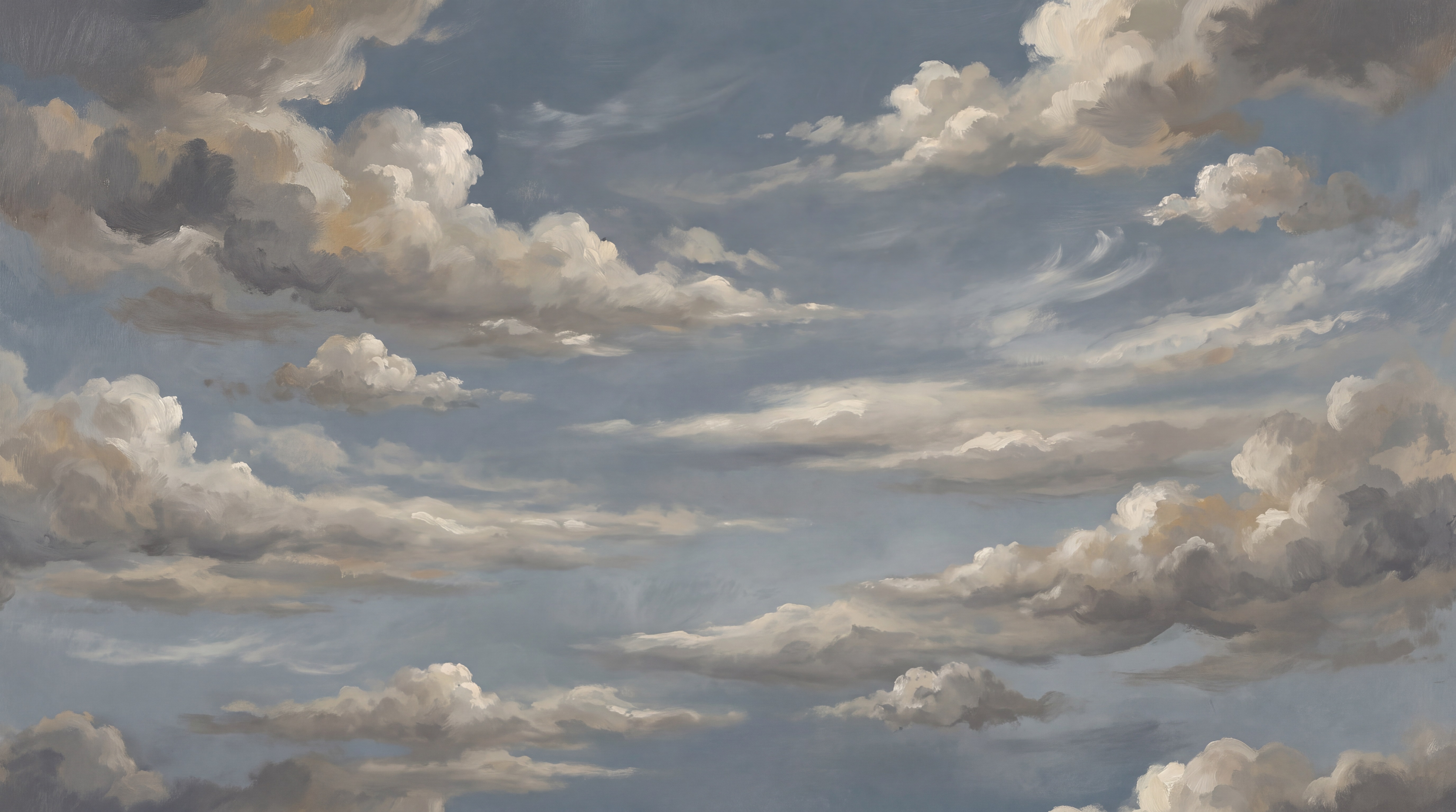 Grey Clouds Artful Wallpaper Mural, Peel-and-stick Finish
