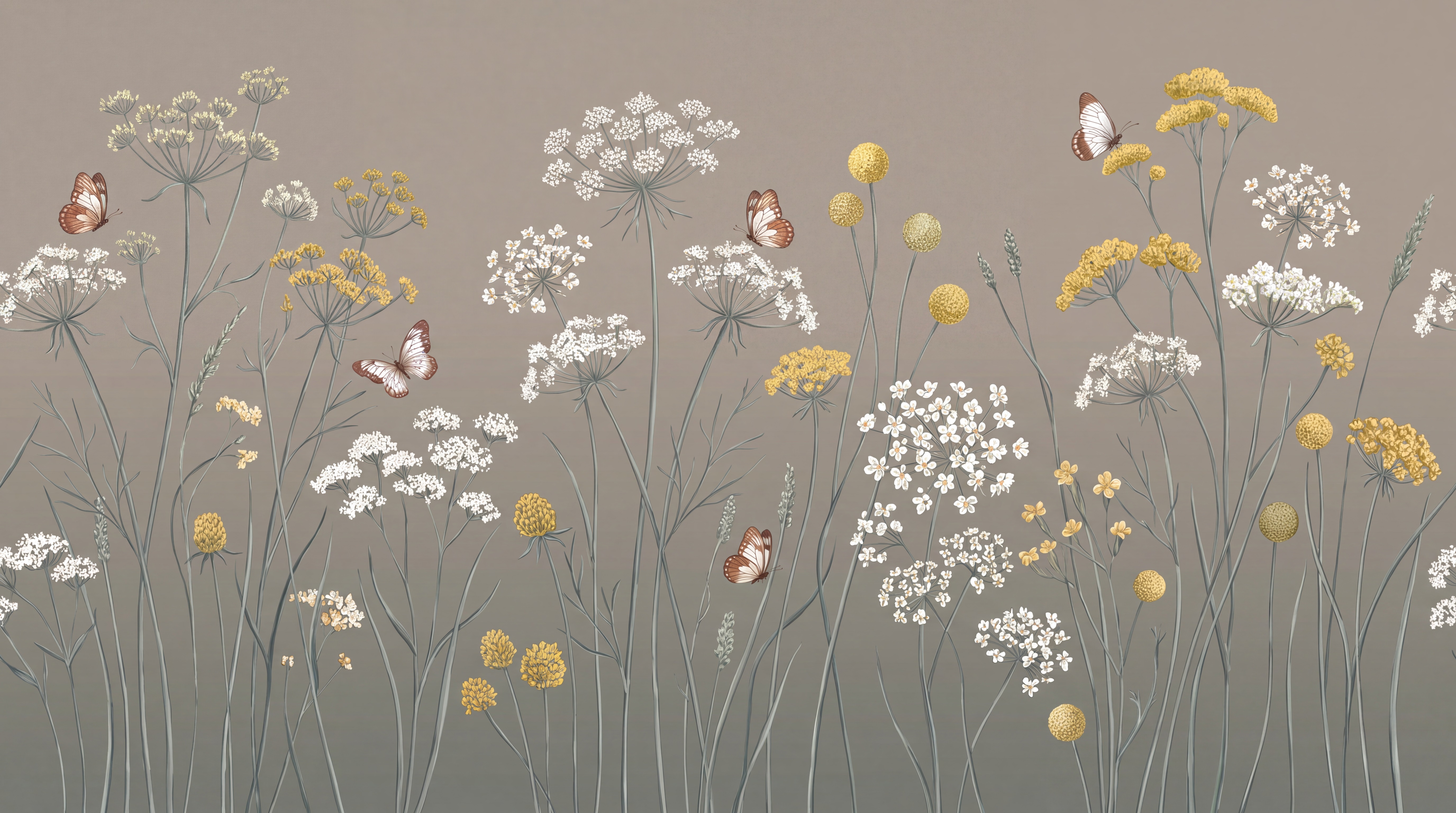 Taupe Meadow Scenic Wallpaper Mural, Peel-and-stick Finish