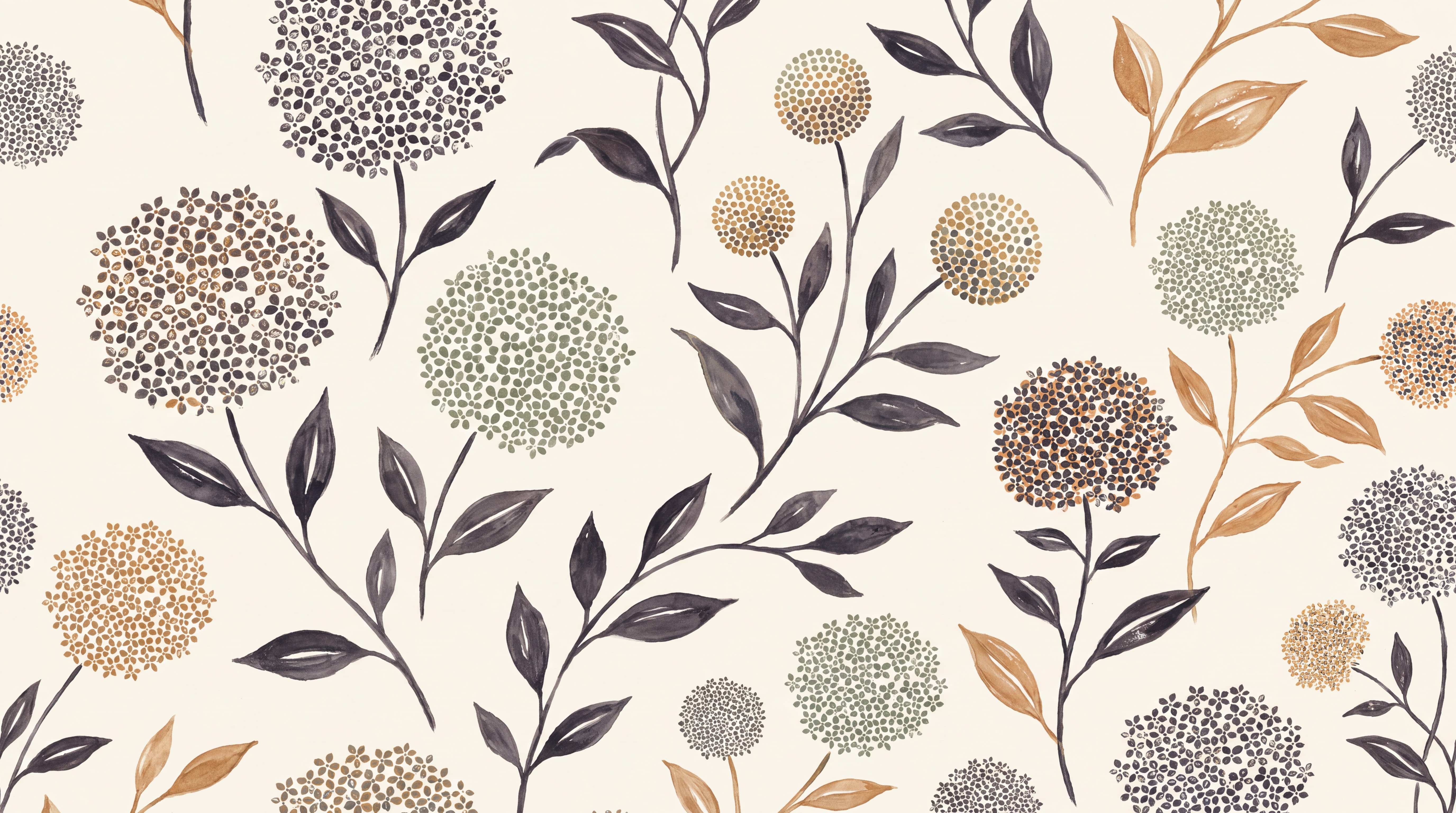 Sage Floral Botanical Wallpaper Mural, Peel-and-stick Finish