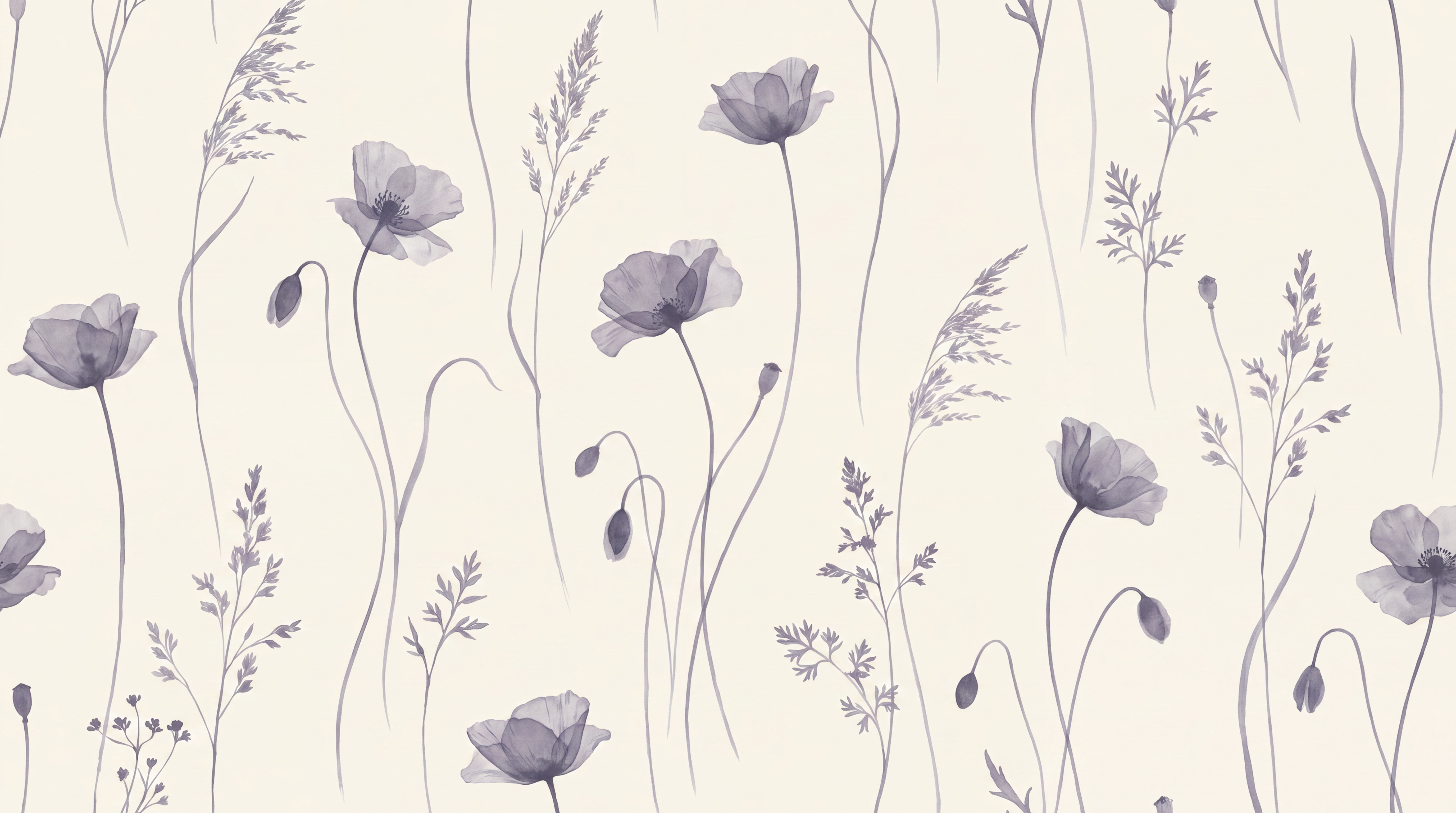 Lilac Pattern Decorative Wallpaper Mural, Peel-and-stick Finish