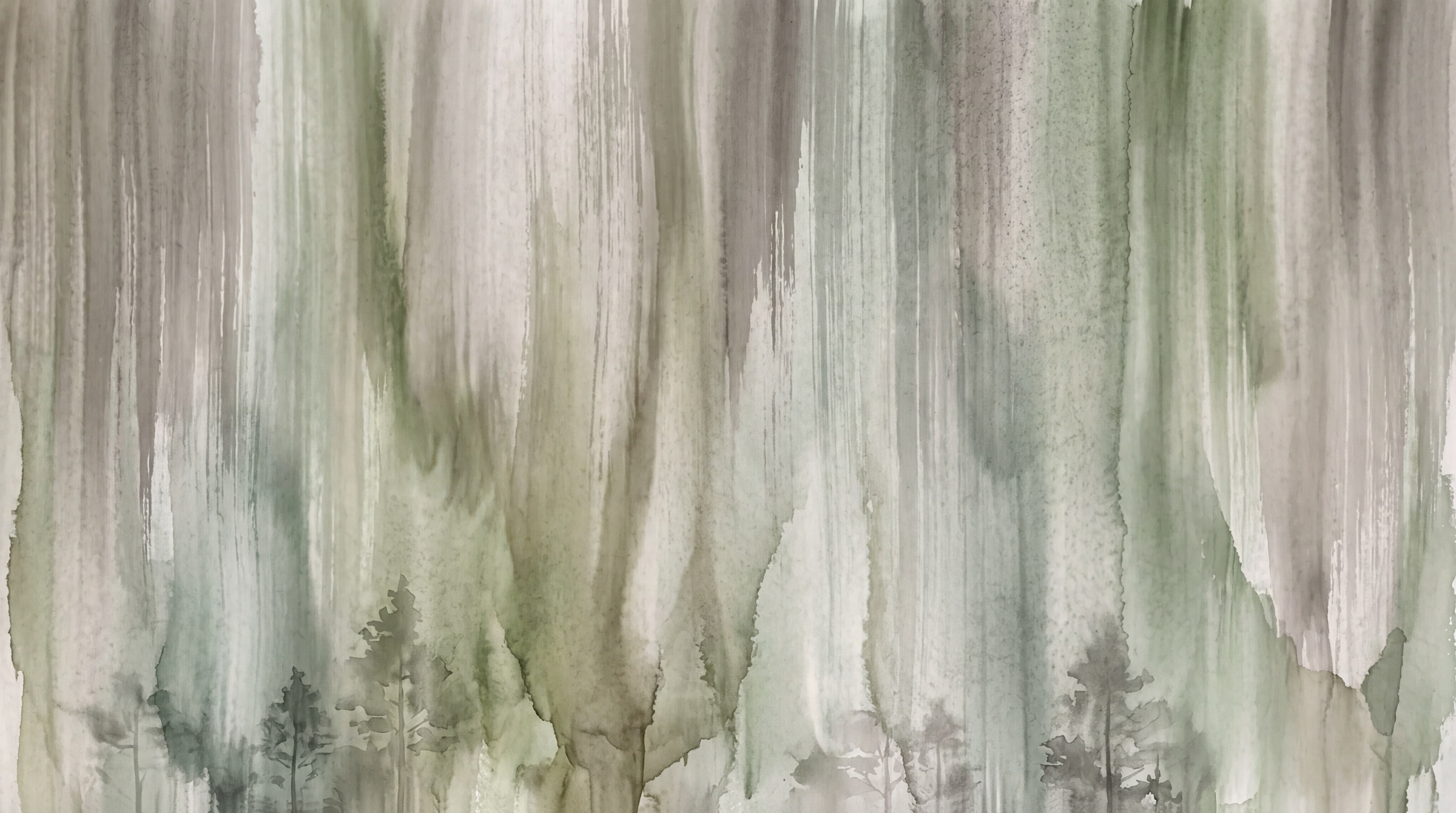 Sage Pattern Decorative Wallpaper Mural, Peel-and-stick Finish