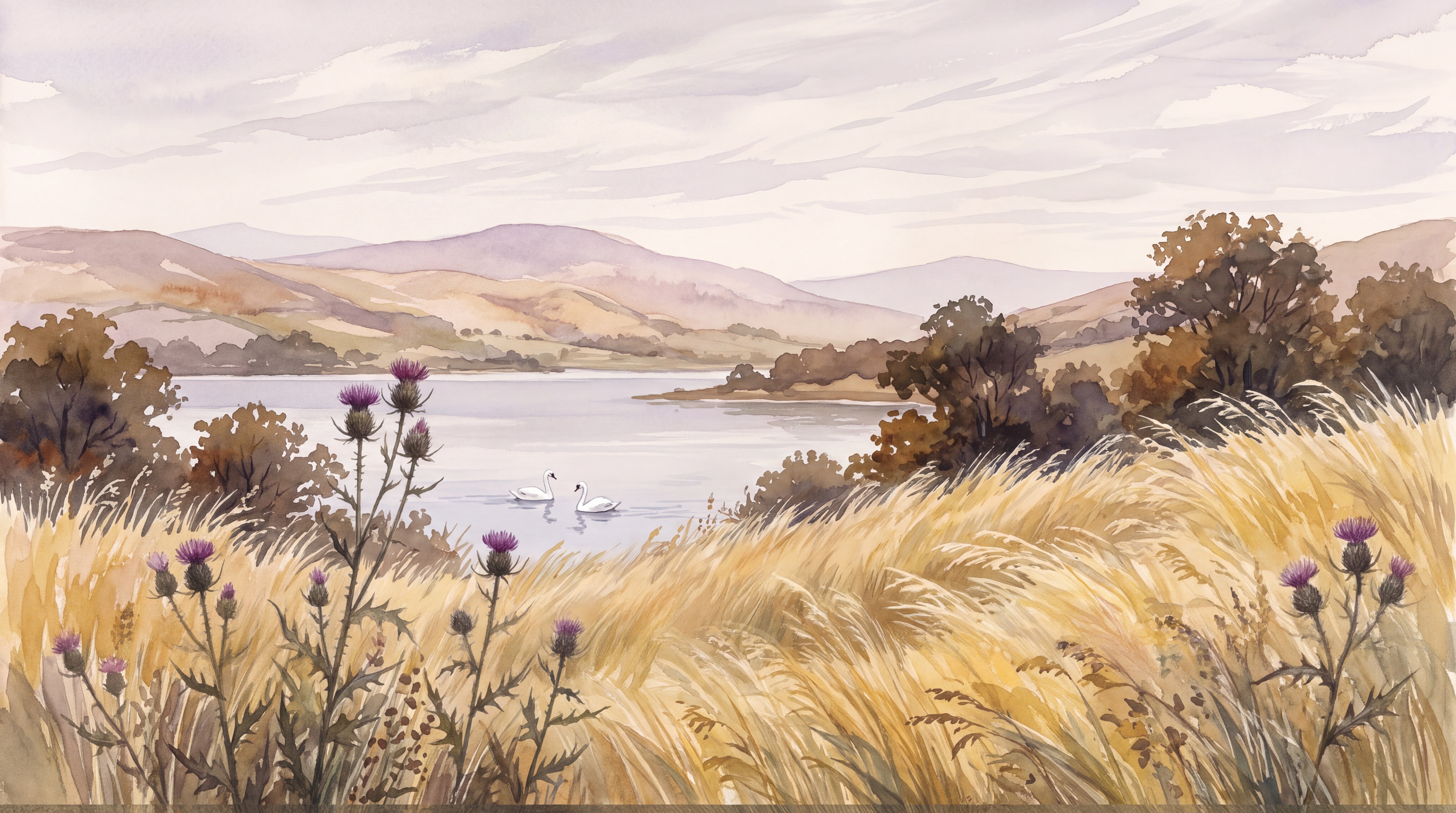 Gold Meadow Scenic Decorative Wallpaper Mural, Peel-and-stick Finish