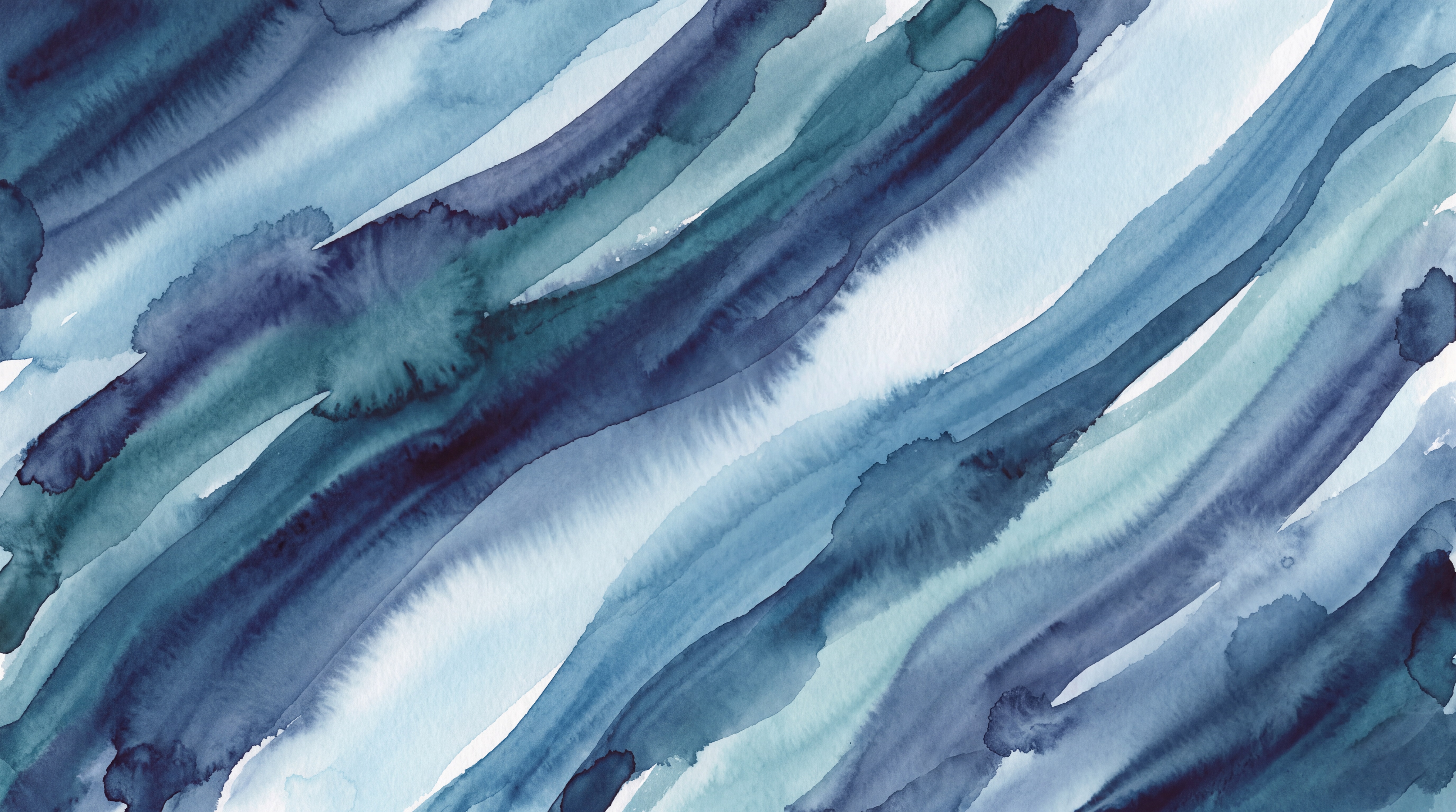Blue Waves Artful Wallpaper Mural, Peel-and-stick Finish