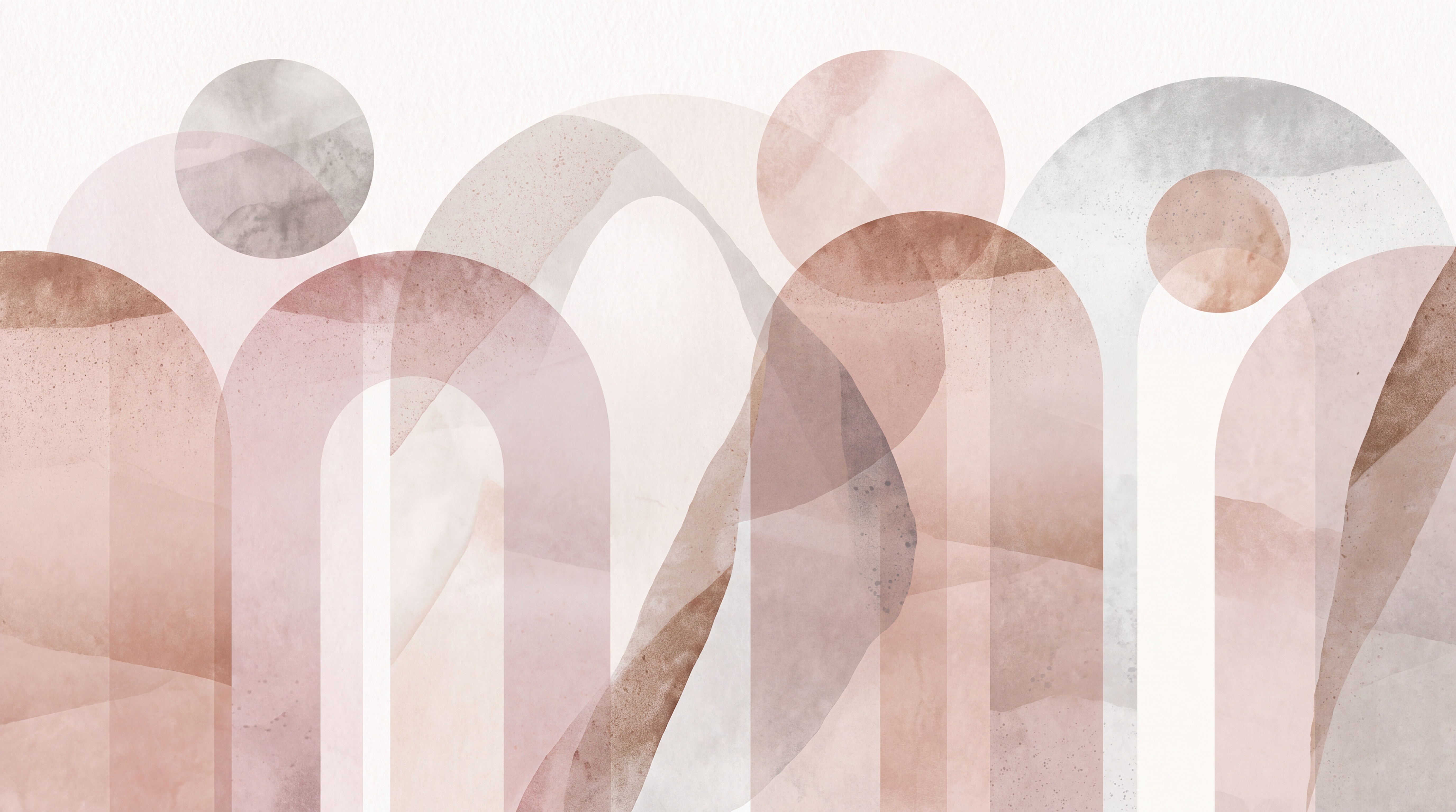 Blush Arched Abstract Wallpaper Mural, Peel-and-stick Finish