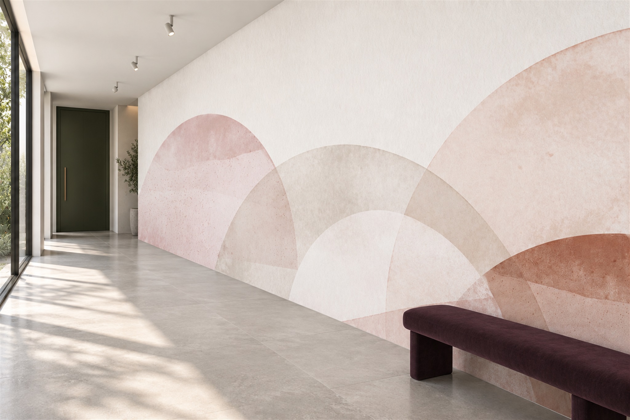 Blush Pattern Decorative Abstract Wallpaper Mural Hallway-wallpaper-murals, Peel-and-stick Finish