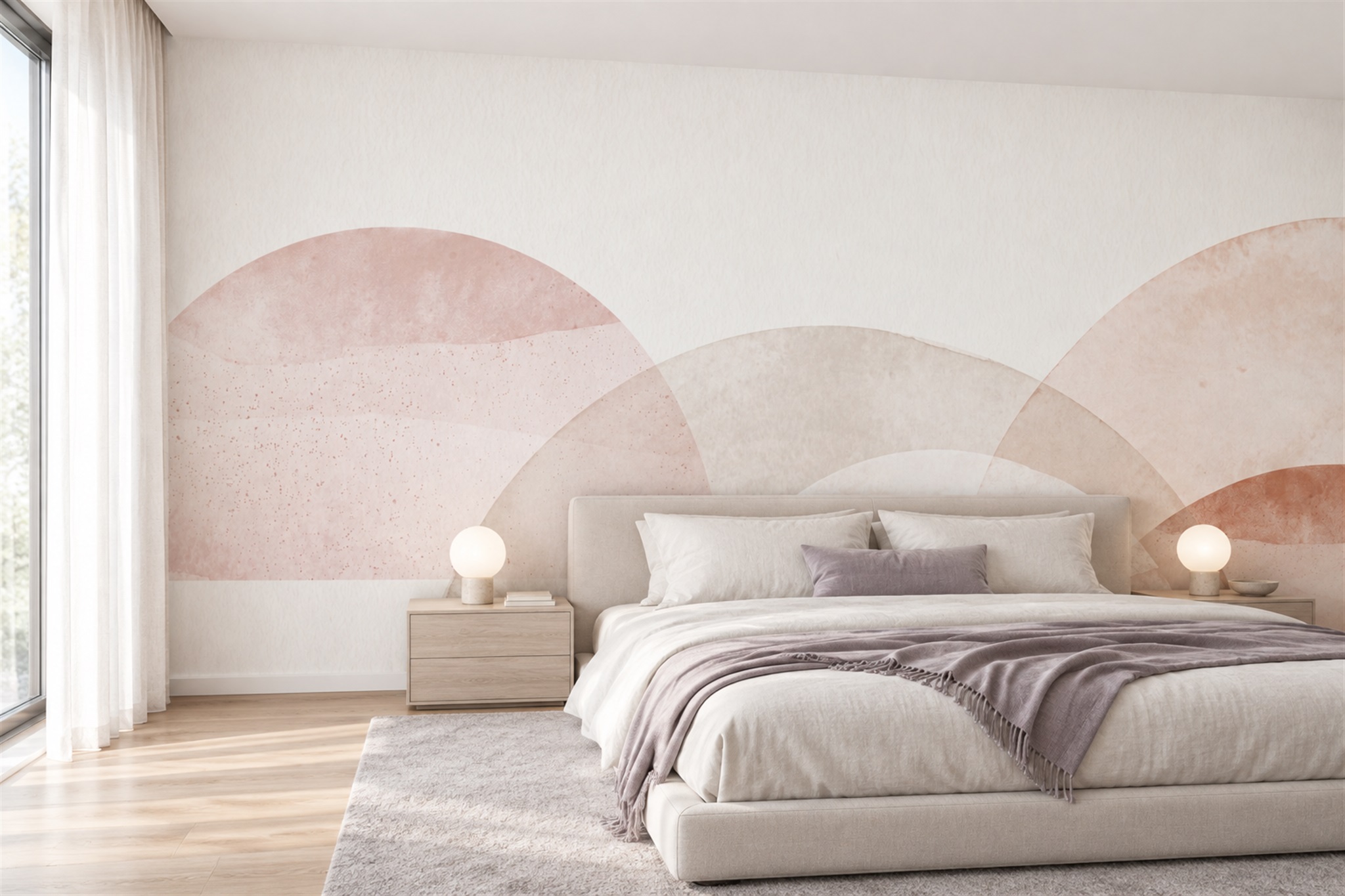 Blush Pattern Decorative Abstract Wallpaper Mural Accent-wall-wallpaper-murals, Peel-and-stick Finish