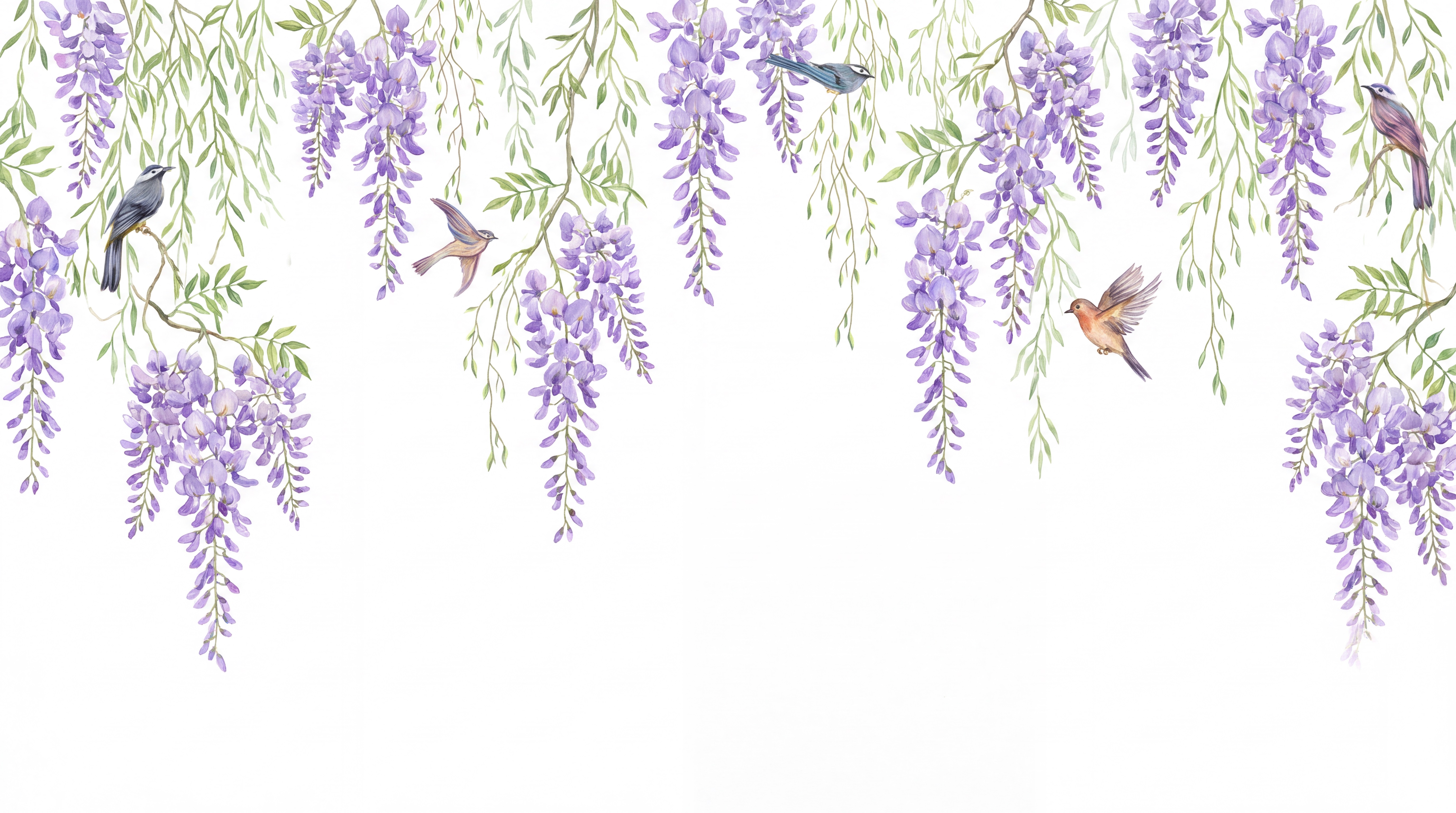 Lilac Pattern Decorative Abstract Wallpaper Mural Bedroom-wallpaper-murals, Peel-and-stick Finish
