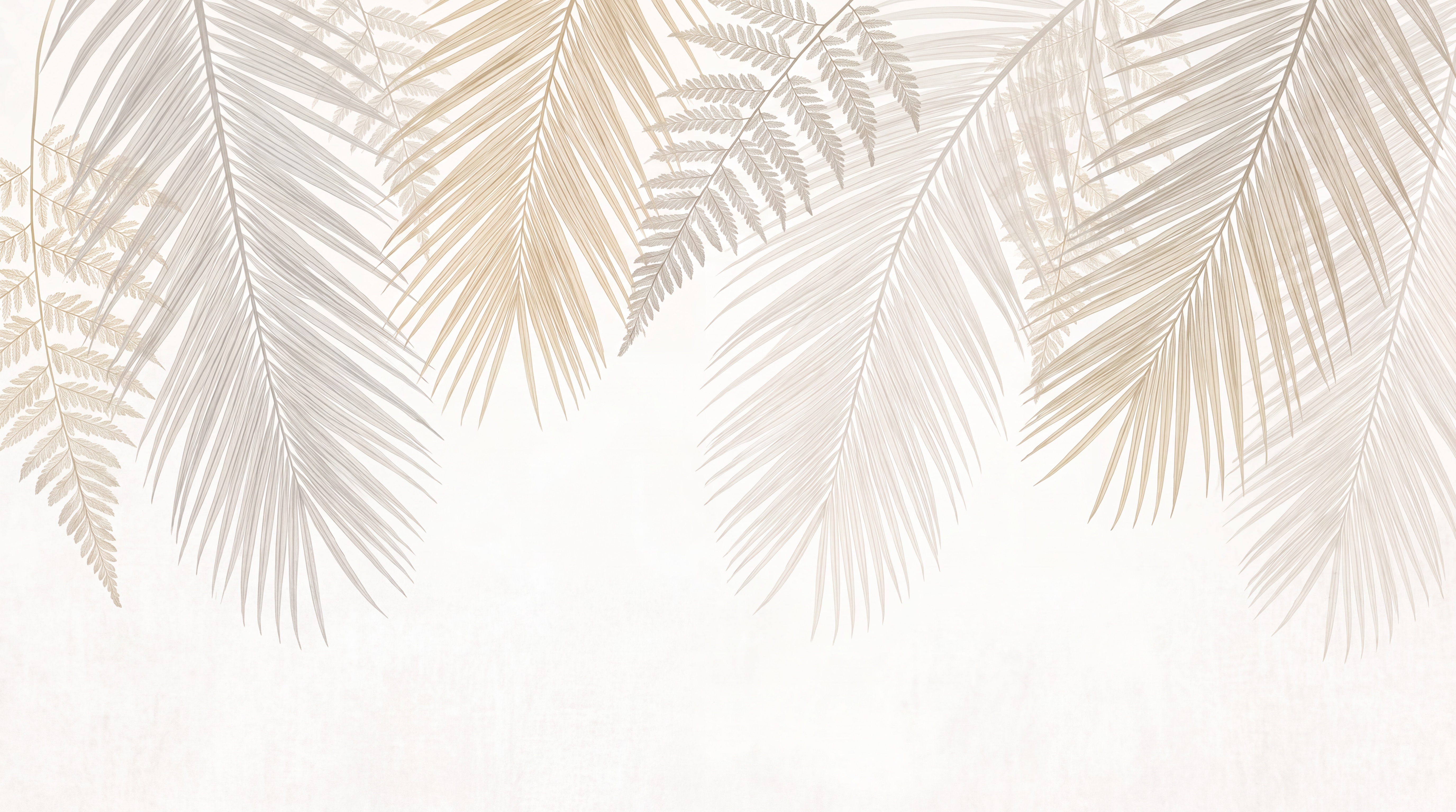 Ivory Tropical Artful Wallpaper Mural, Peel-and-stick Finish