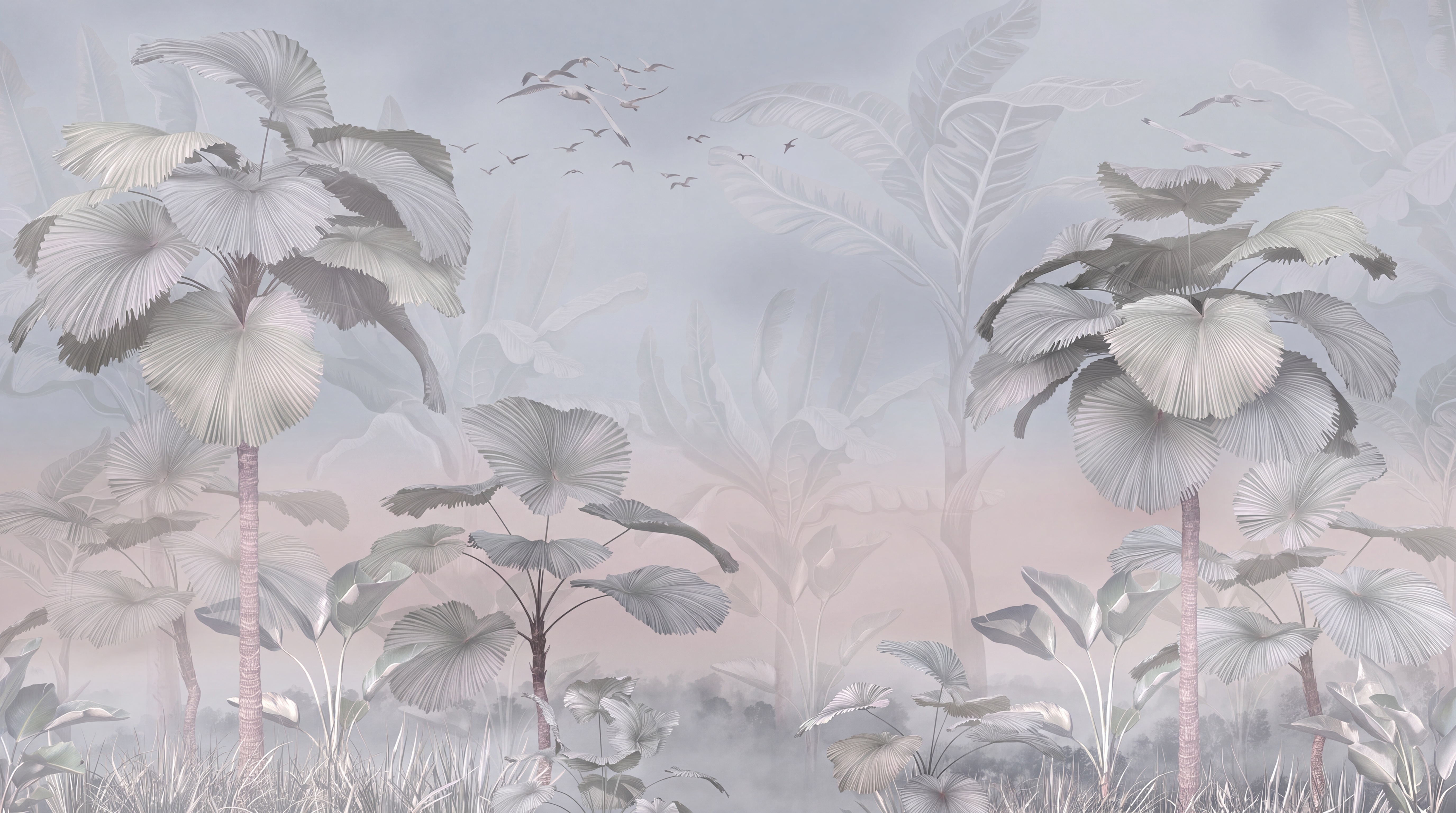 Lilac Vintage Artful Wallpaper Mural, Peel-and-stick Finish