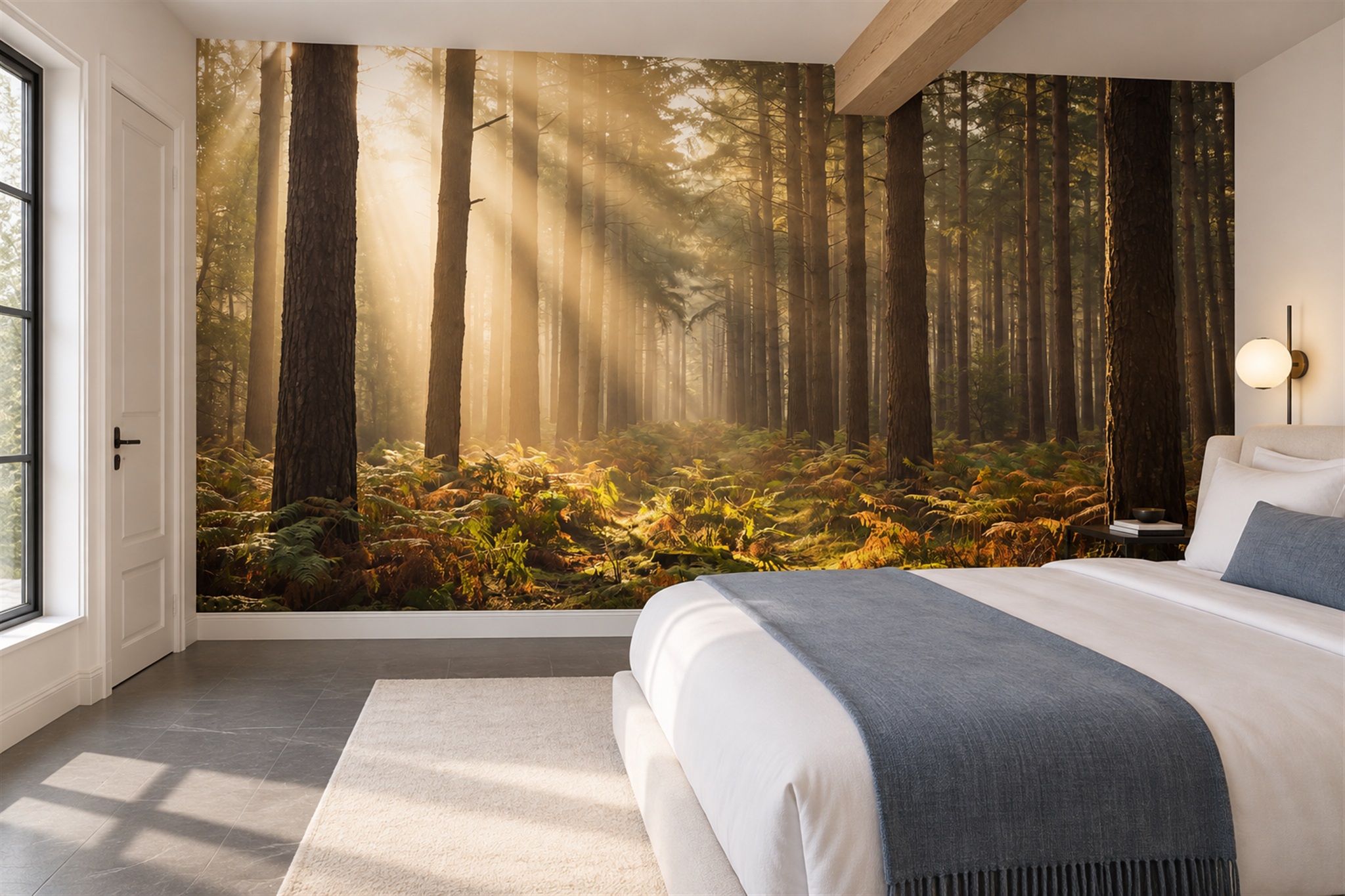 Gold Scenic Scenic Wallpaper Mural Bedroom-wallpaper-murals, Peel-and-stick Finish