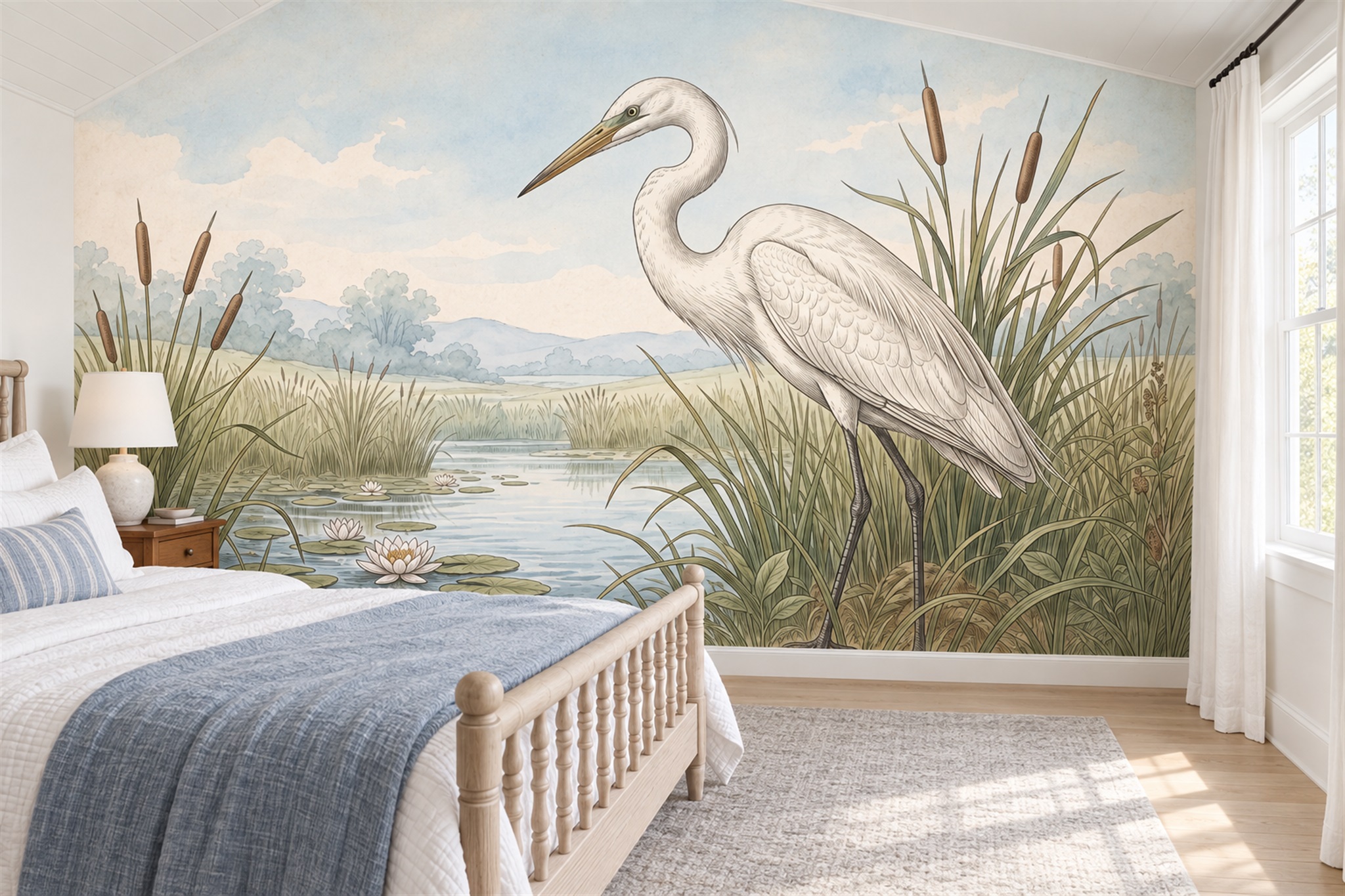 Ivory Pattern Decorative Wallpaper Mural Bedroom-wallpaper-murals, Peel-and-stick Finish