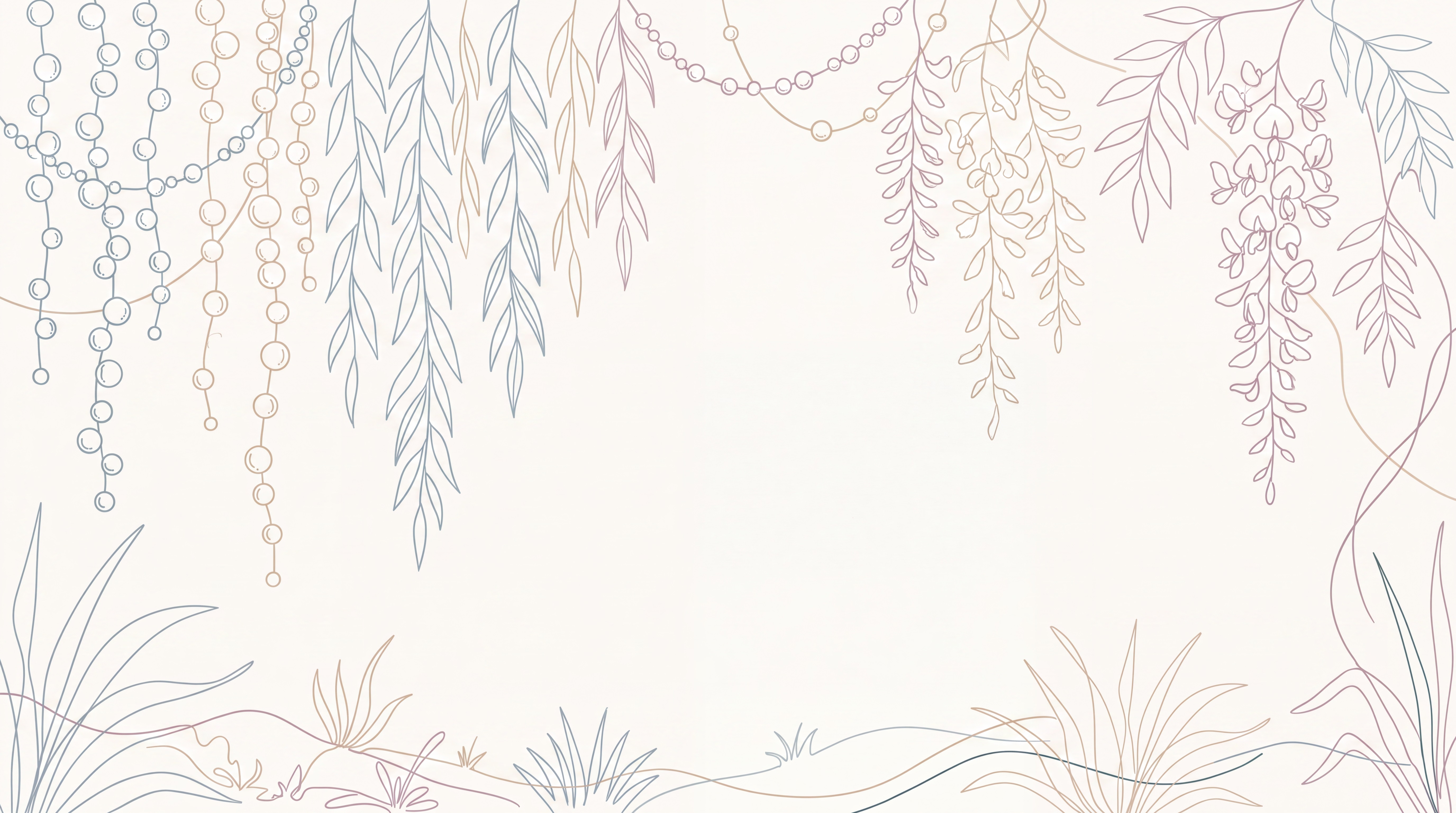 Ivory Vine Botanical Wallpaper Mural, Peel-and-stick Finish