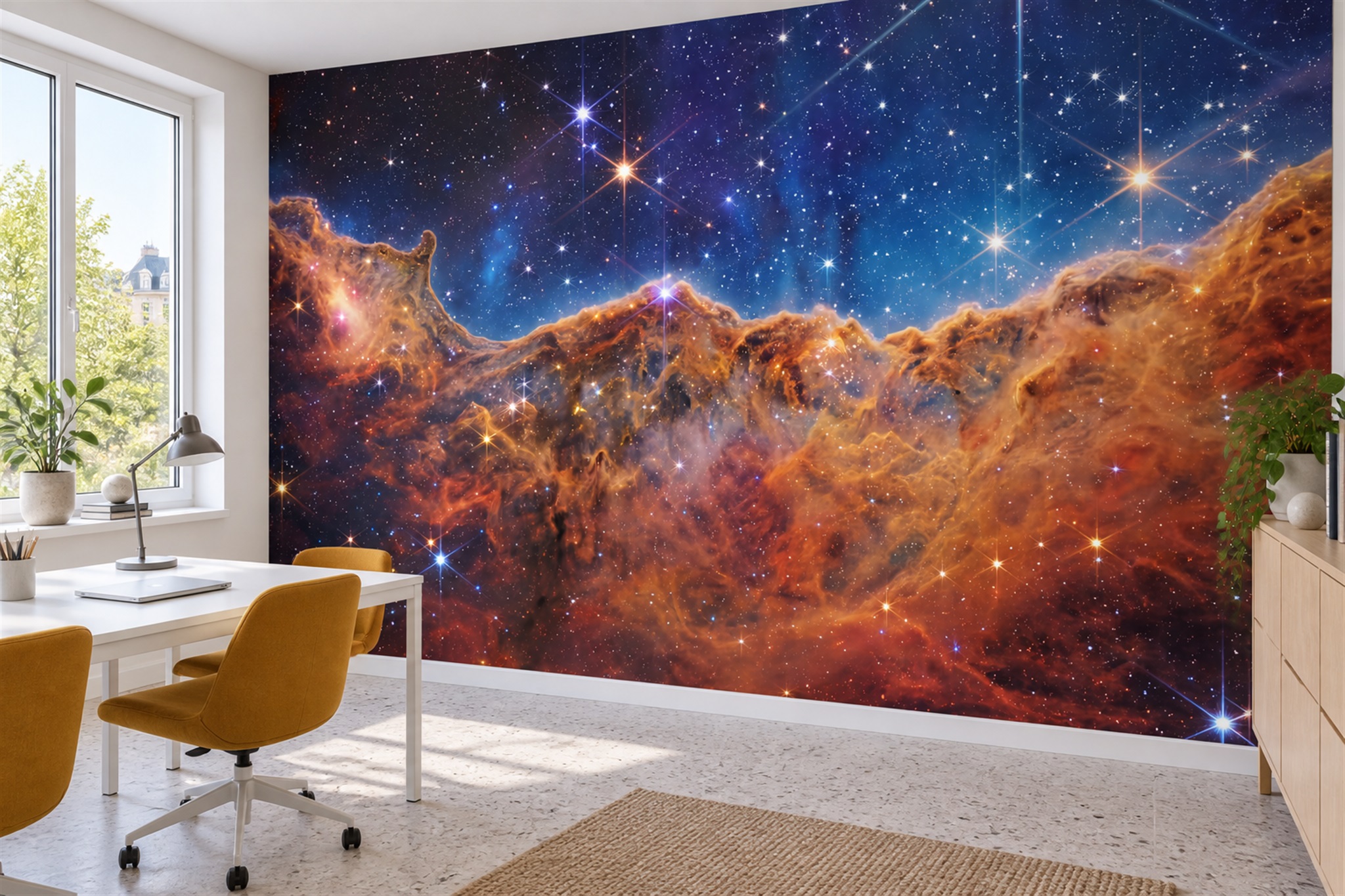 Blue Pattern Decorative Wallpaper Mural Layered Abstract Wallpaper Mural Bedroom-wallpaper-murals, Peel-and-stick Finish