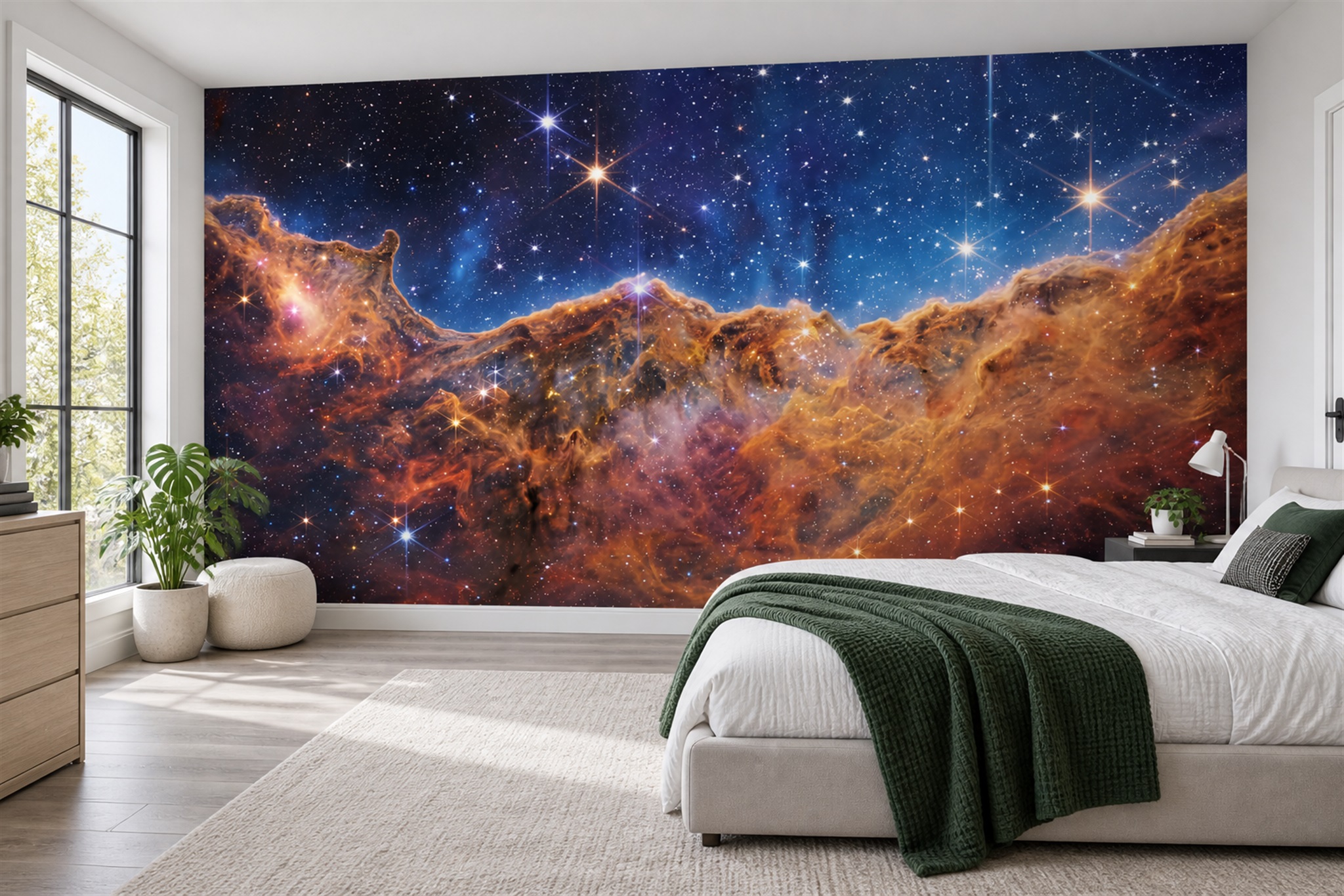 Blue Pattern Decorative Wallpaper Mural Layered Abstract Wallpaper Mural Bedroom-wallpaper-murals, Peel-and-stick Finish