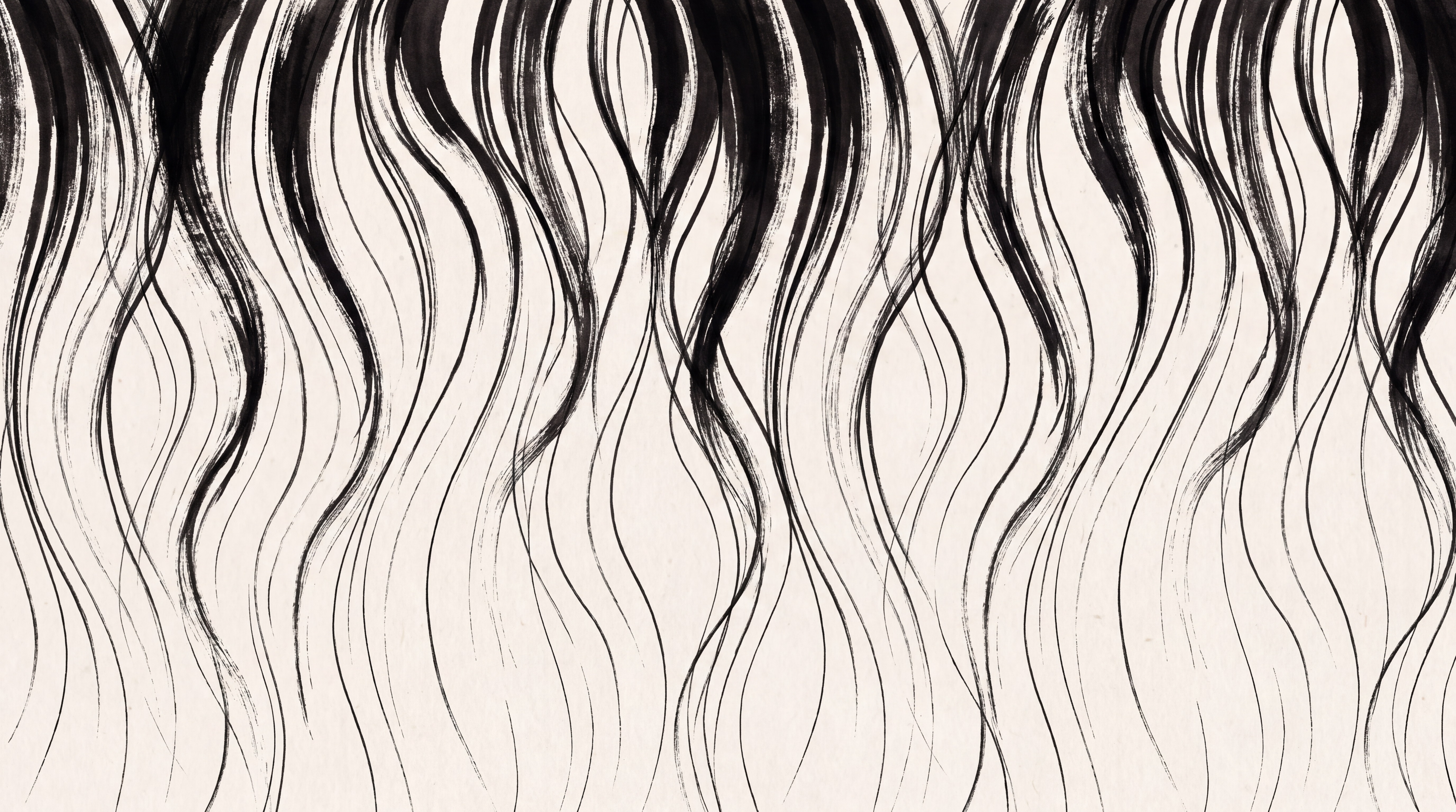 Black Waves Artful Wallpaper Mural, Peel-and-stick Finish
