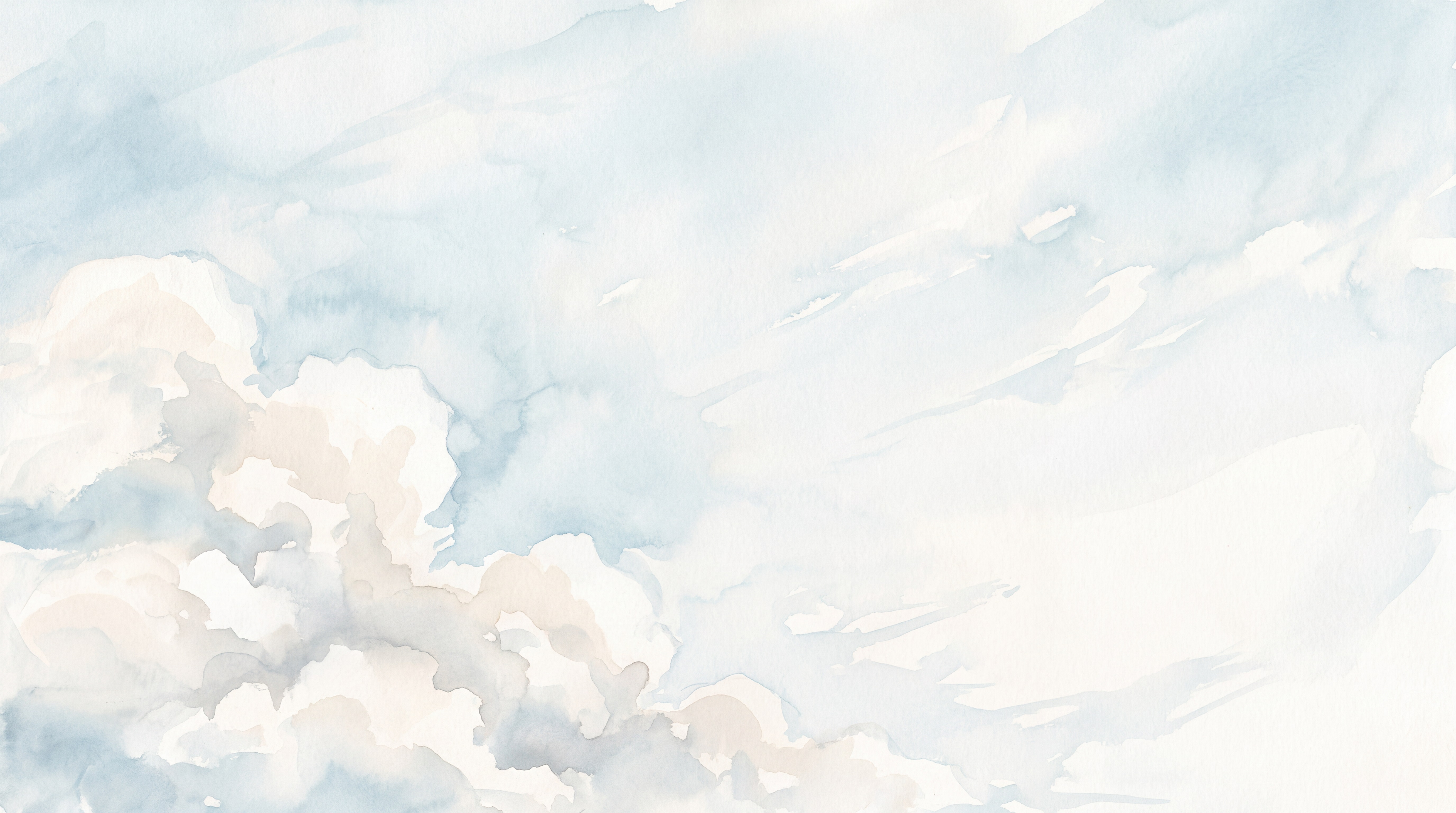 Flat pale blue watercolour sky design used to discuss ceiling crop and visual orientation