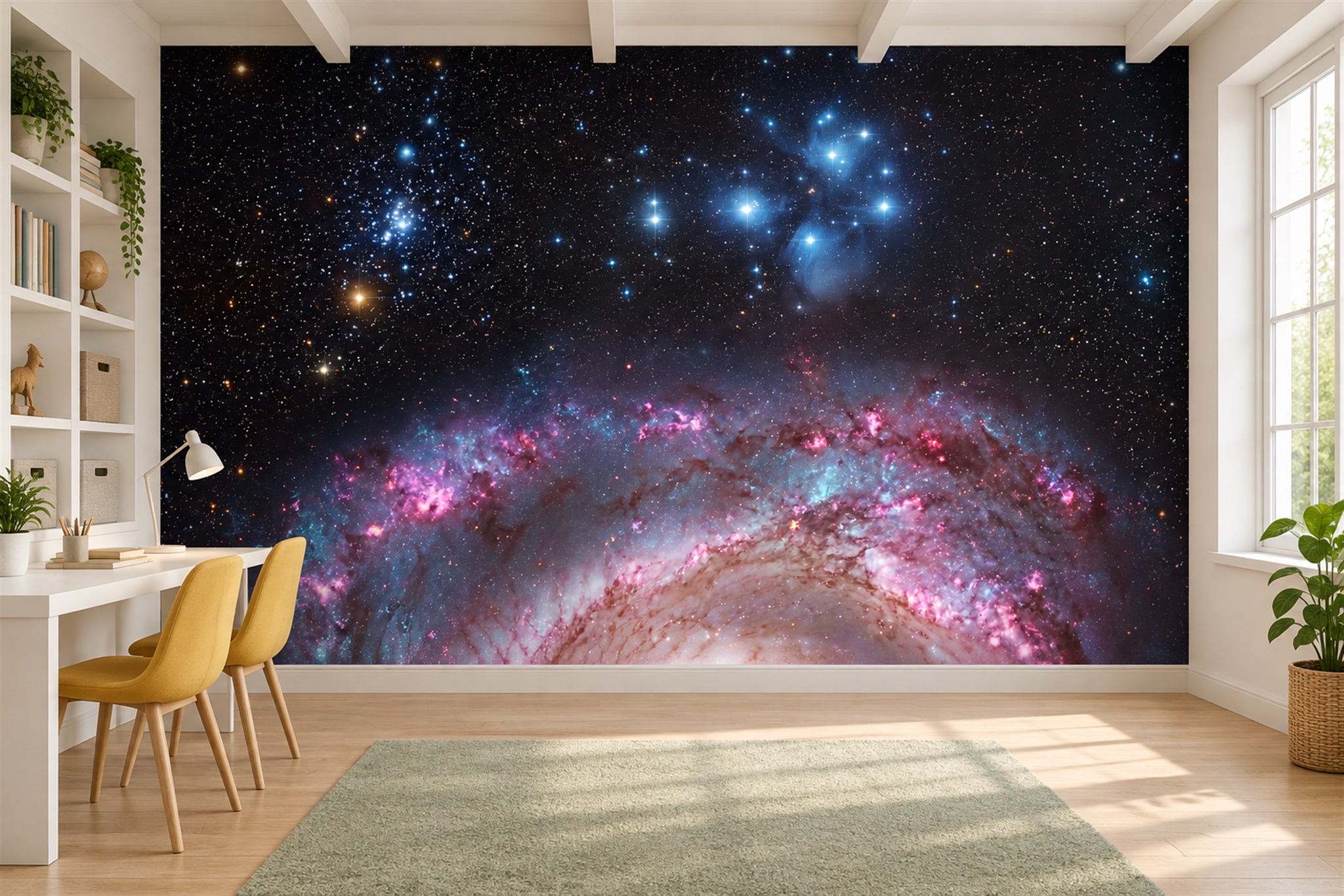 Blue Pattern Decorative Wallpaper Mural Layered Marks Wallpaper Mural Living-room-wallpaper-murals, Peel-and-stick Finish