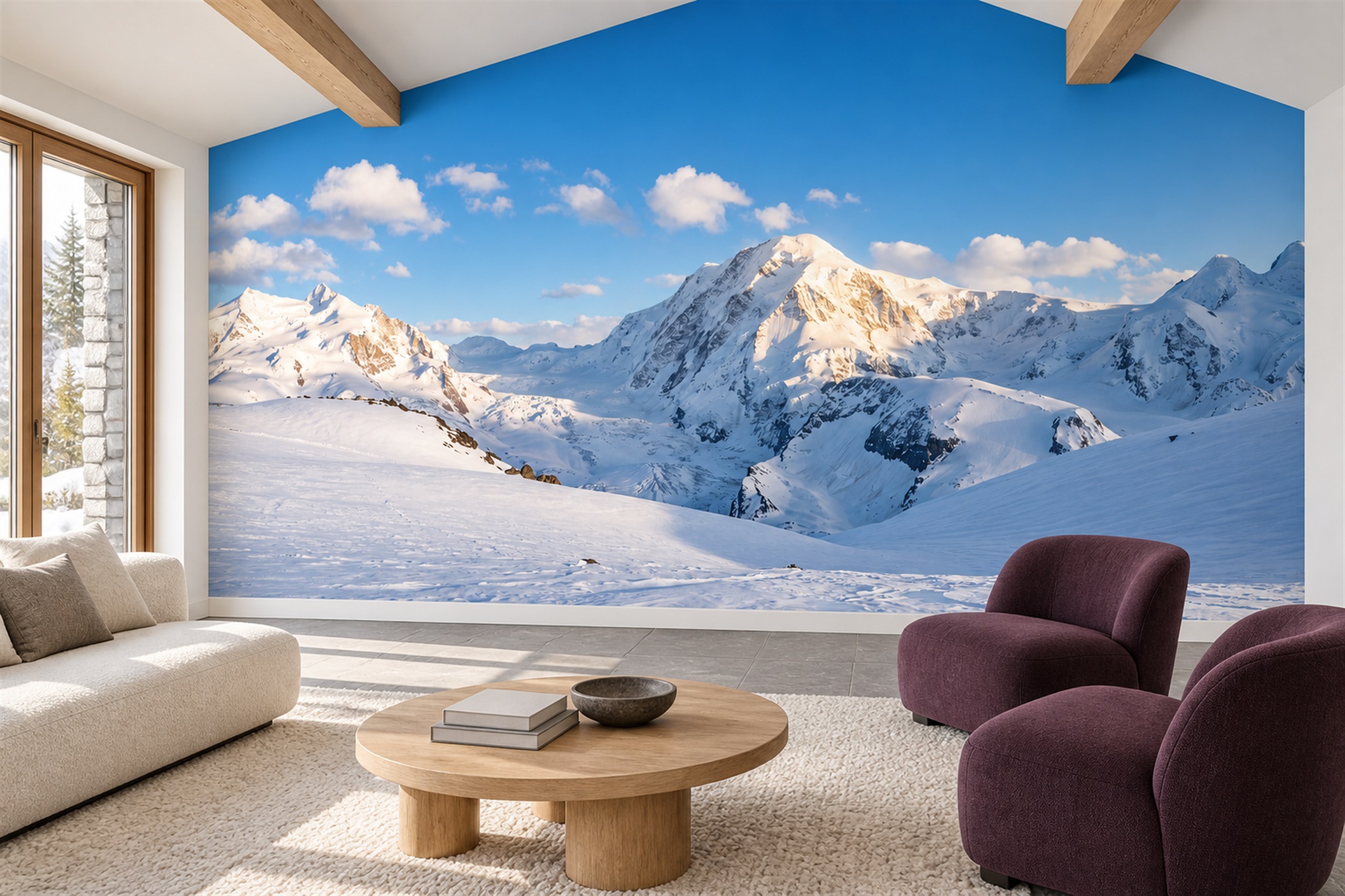 Blue Pattern Decorative Wallpaper Mural Layered Surface Wallpaper Mural Accent-wall-wallpaper-murals, Peel-and-stick Finish