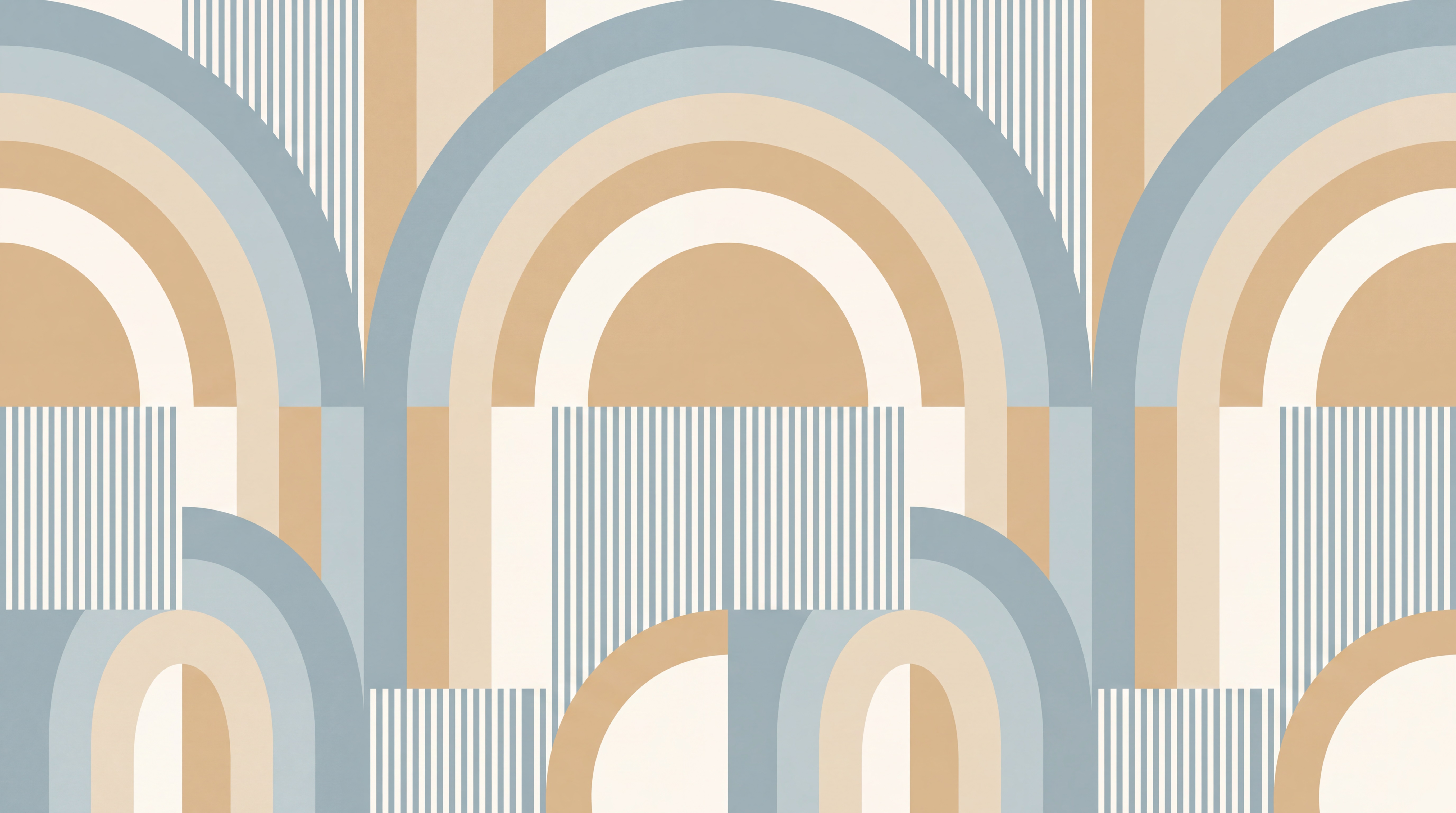 Blue Arched Abstract Wallpaper Mural, Peel-and-stick Finish