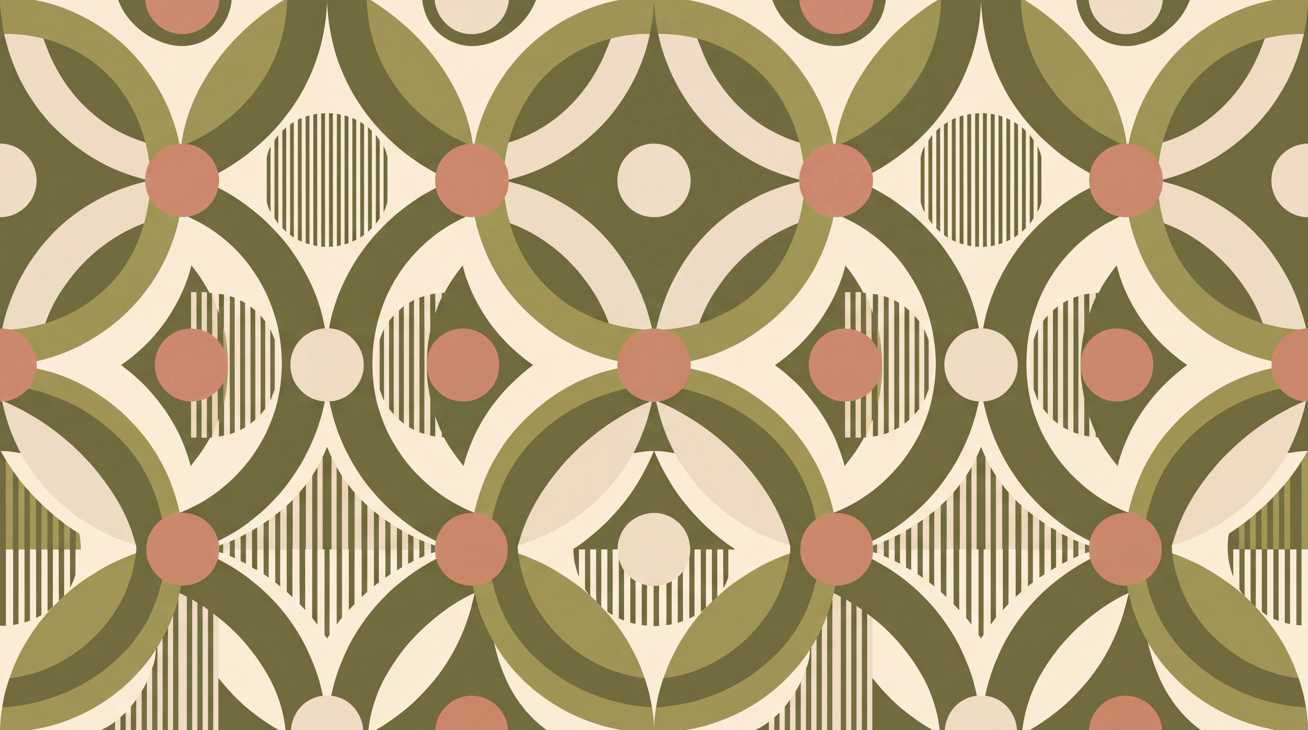 Olive Circular Abstract Wallpaper Mural, Peel-and-stick Finish